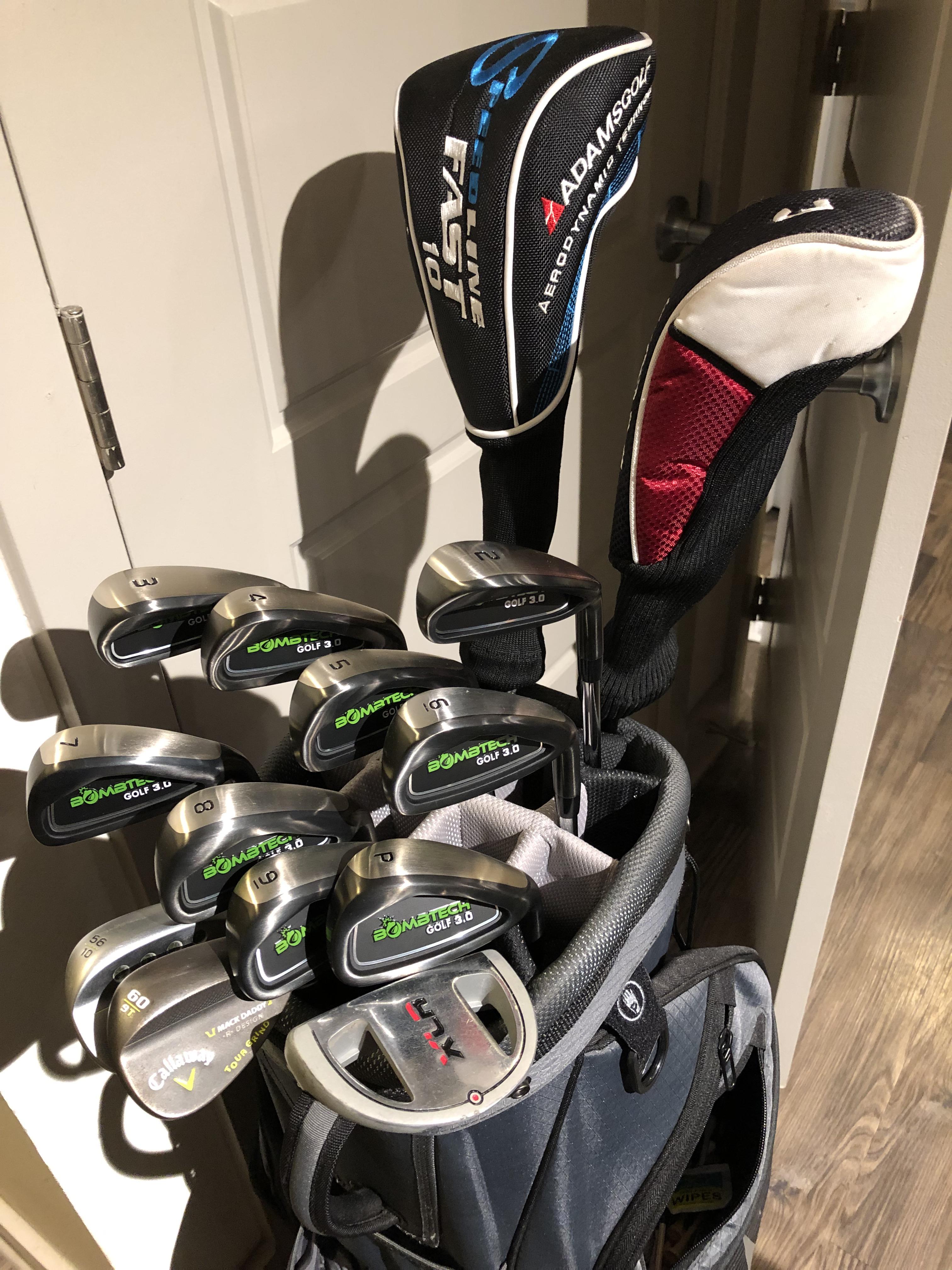 My WITB. Just bought the Bombtech 3.0 irons and driving irons. First