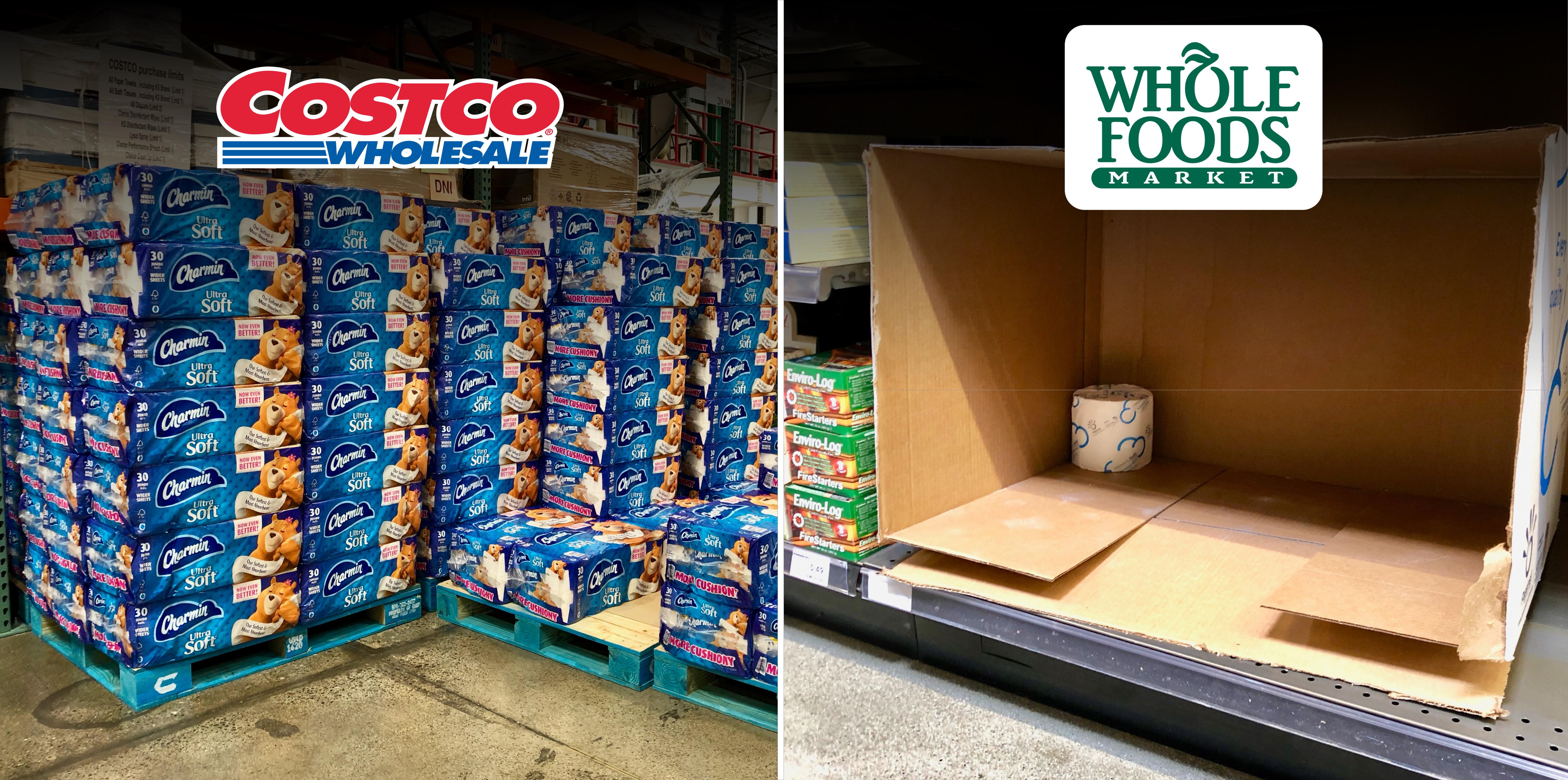 Toilet Paper at Costco vs Whole Foods today. Not making this up! r/Costco
