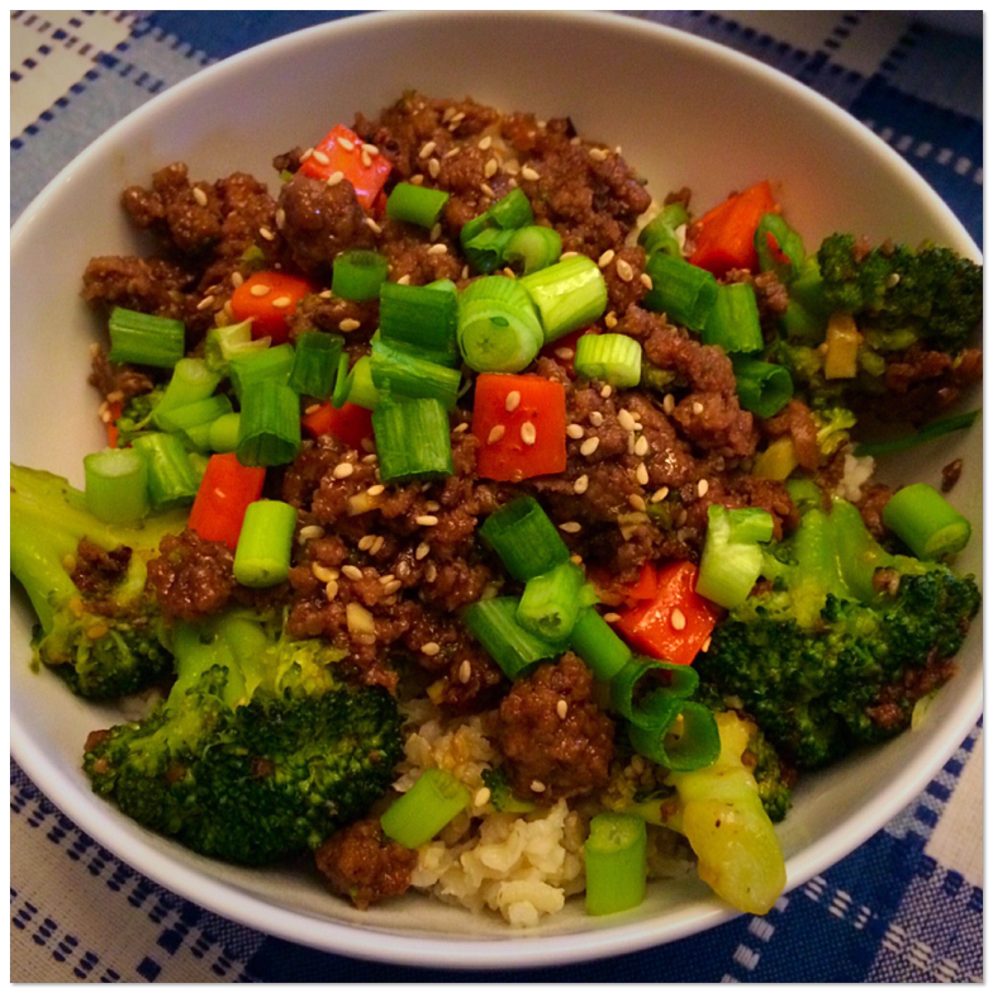 [Homemade] Ground Beef and Broccoli over Brown Rice r/food