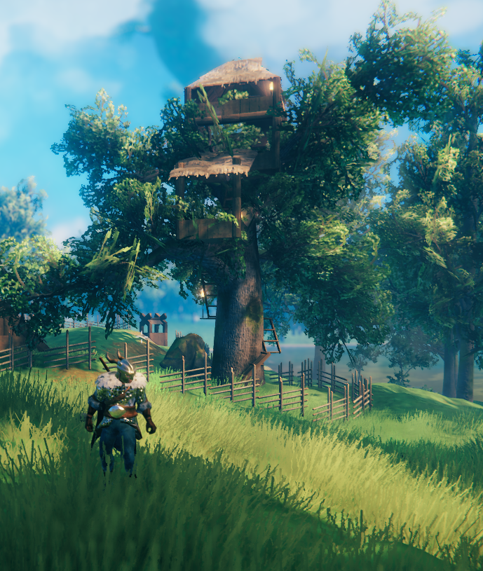 My lone treehouse. Has anyone made a treetop village? r/valheim