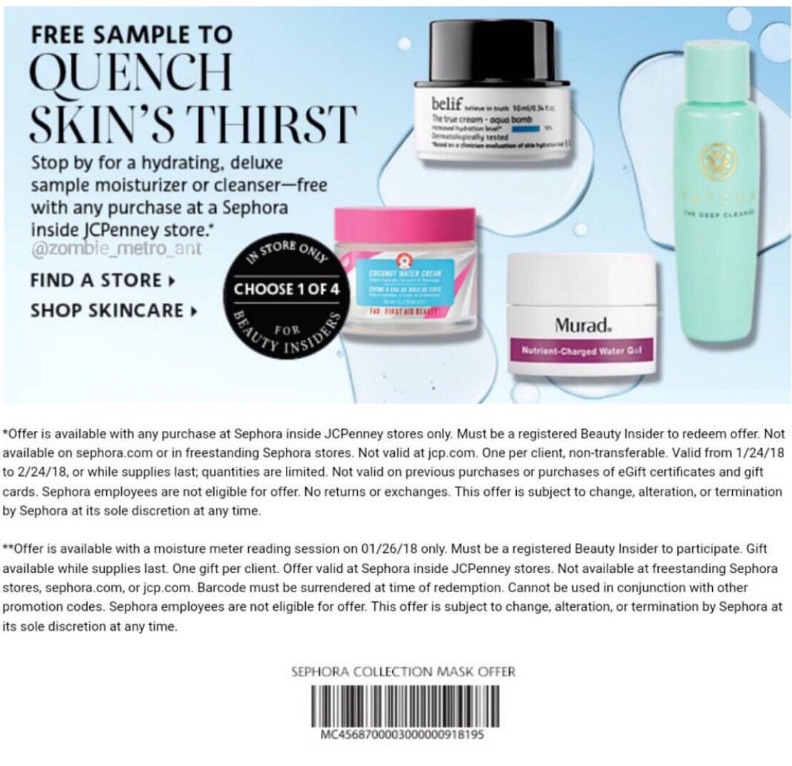 Sephora inside JCP coupon with any purchase. Subject to store