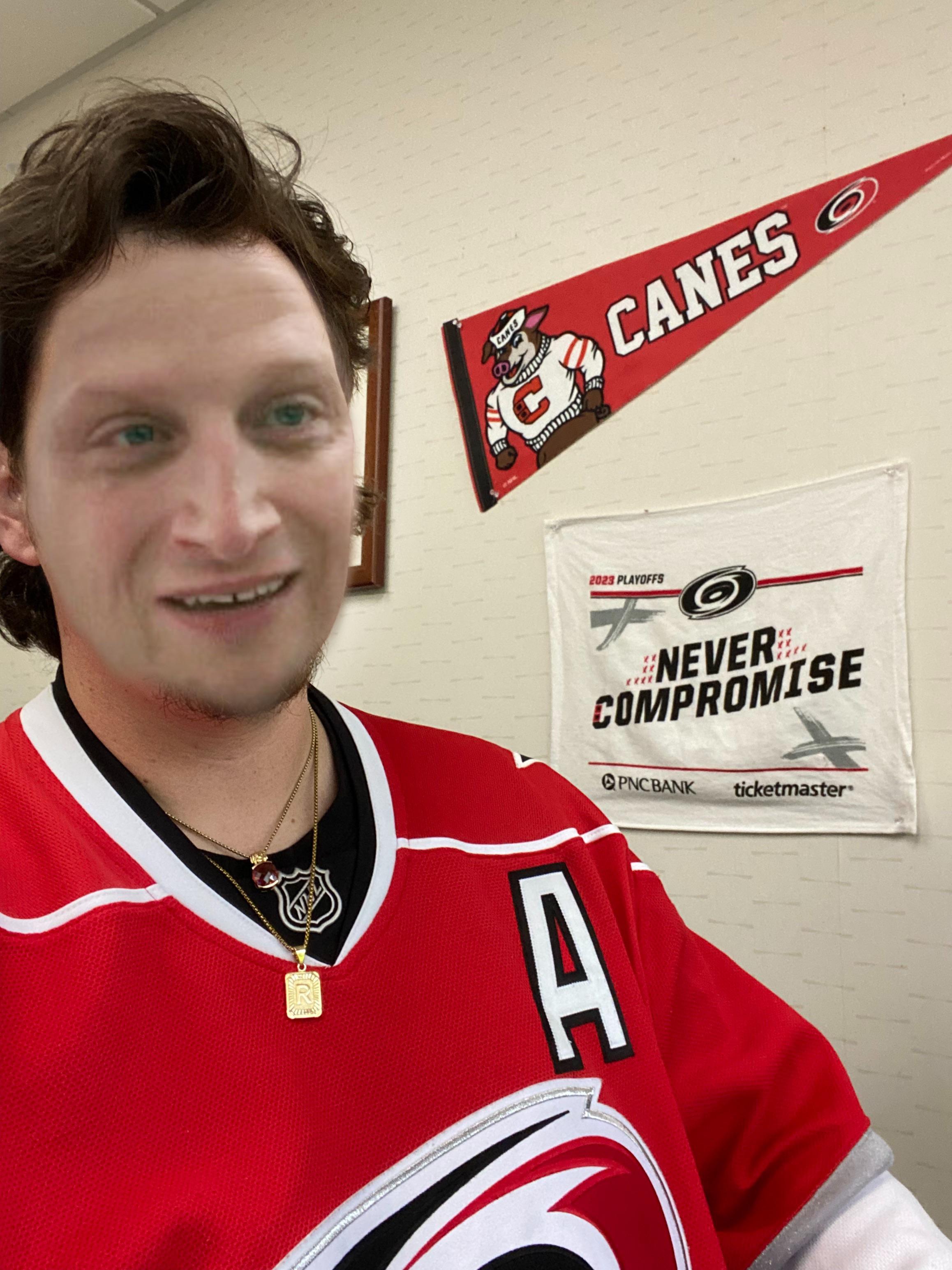 Wearing my Canes gear at work today. Let’s go boys, bring it back home