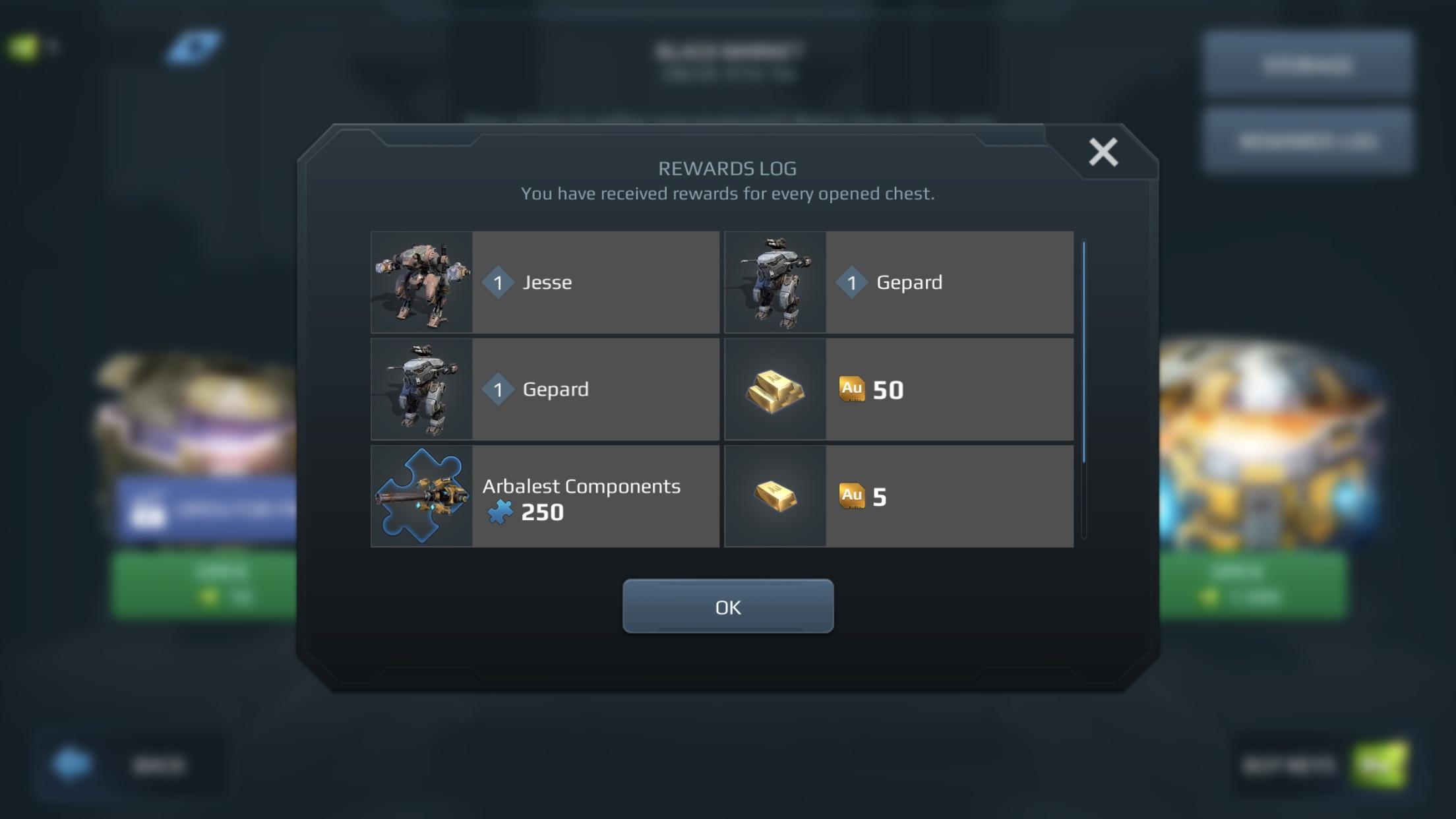 2 Gepards in 4 bronze chests r/walkingwarrobots