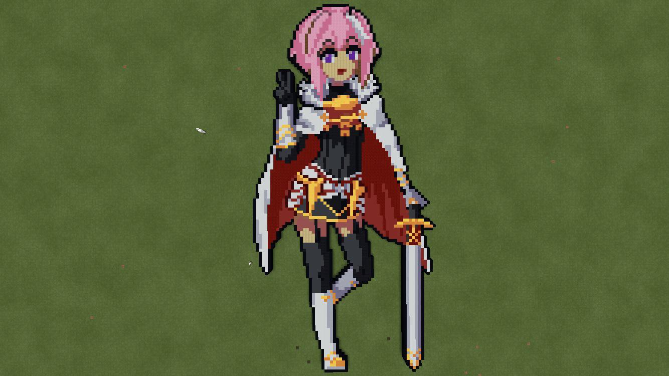 I did an Astolfo pixel art in Minecraft. Figured y’all would like it p