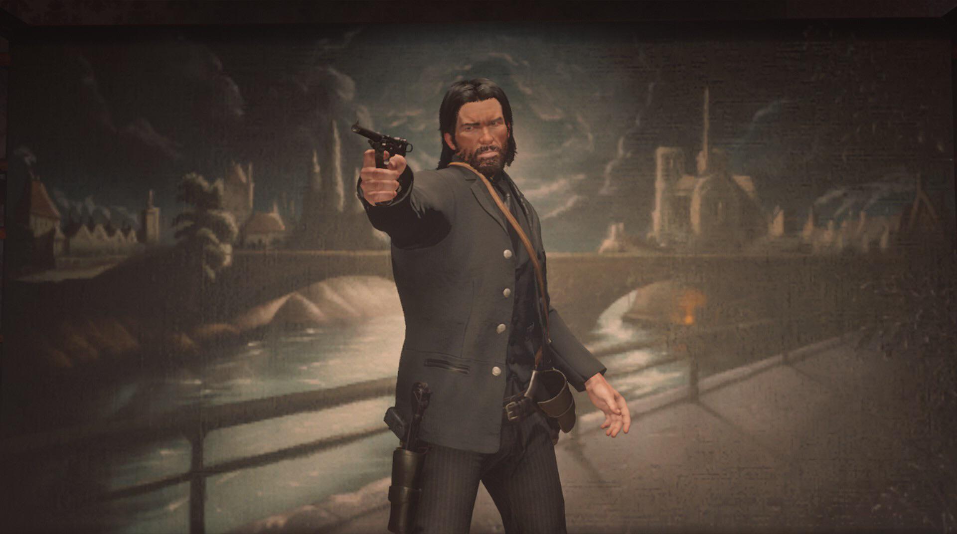 Rdr2 John wick skin with custom guns r/reddeadredemption2