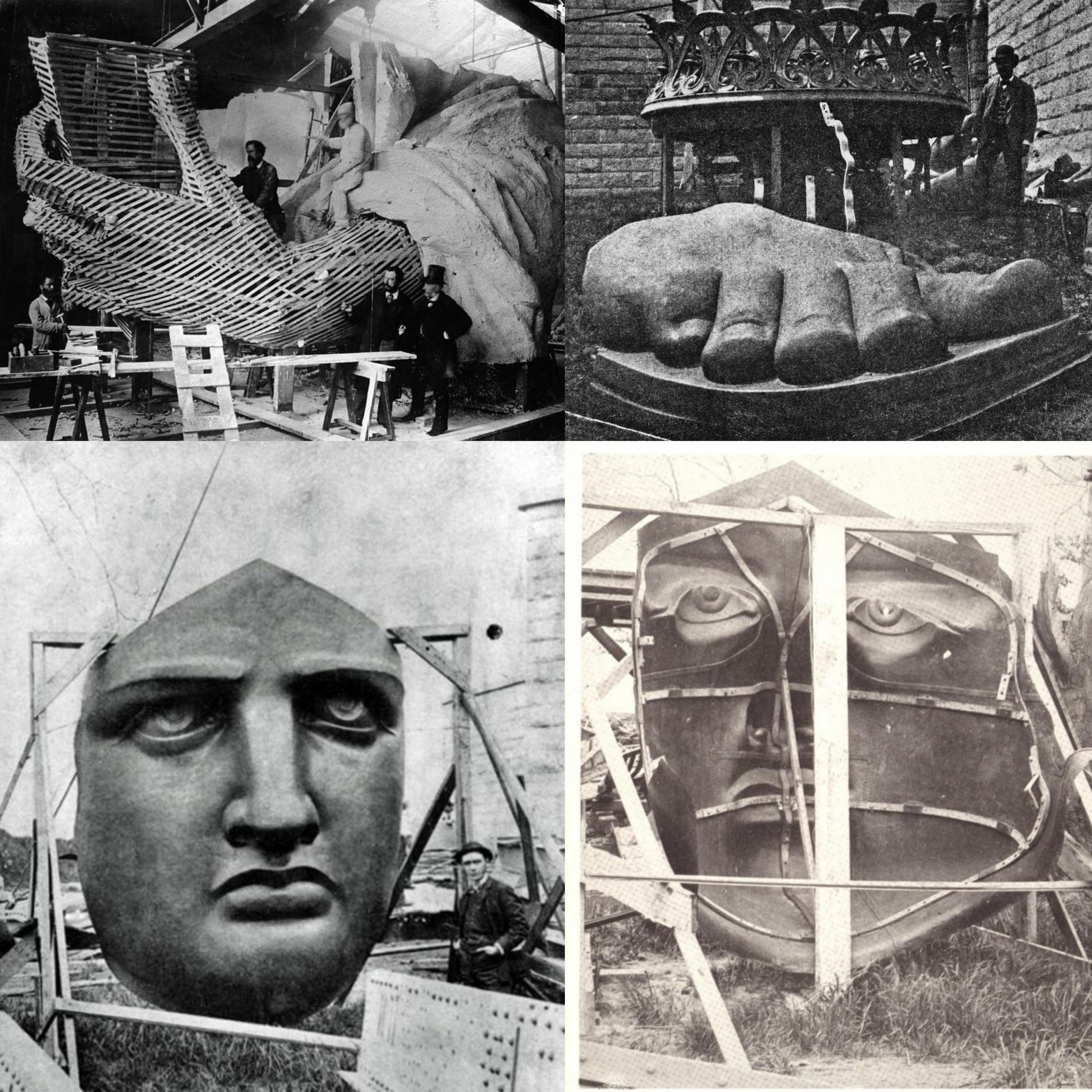Statue of Liberty before assembly. Even a peak at the reverse side of