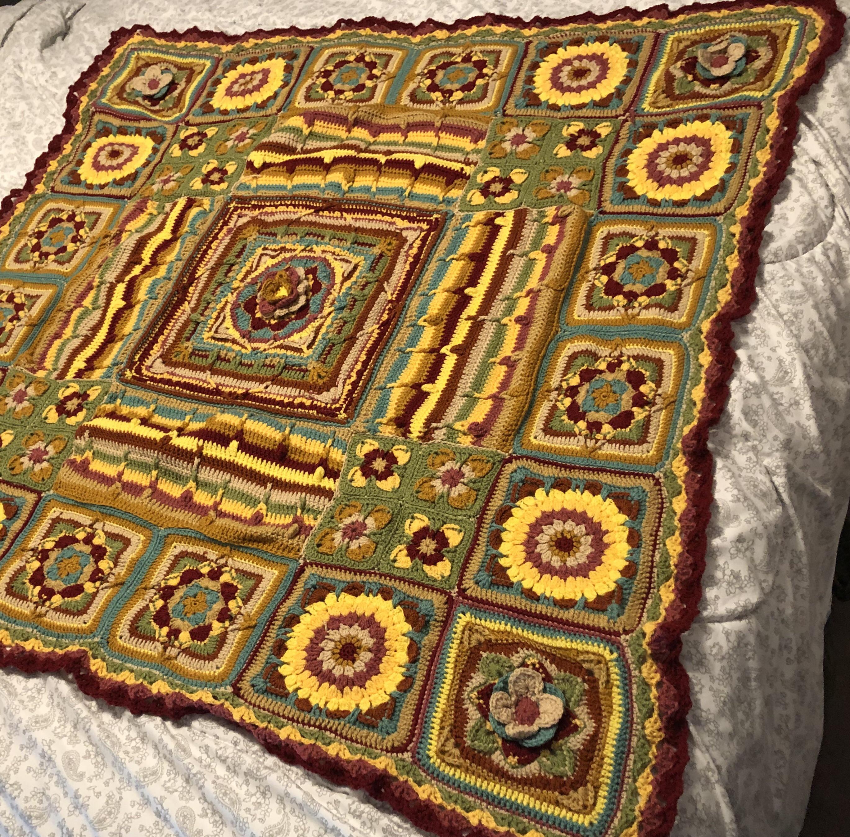 Finished my Demelza blanket. Loved this project. I want to do another using different colours