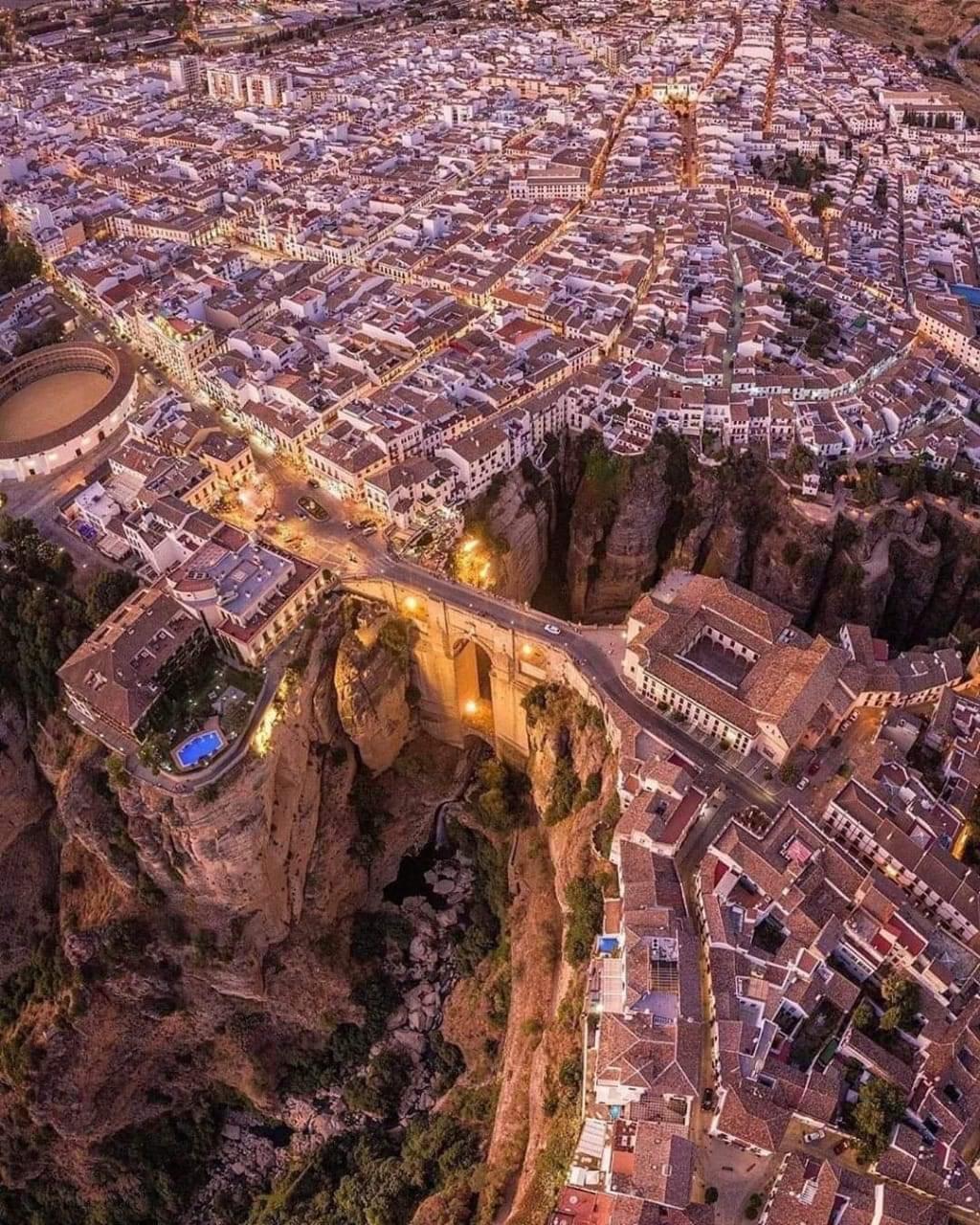 Ronda, Spain, This bridge started being built in 1759 and took 34 years