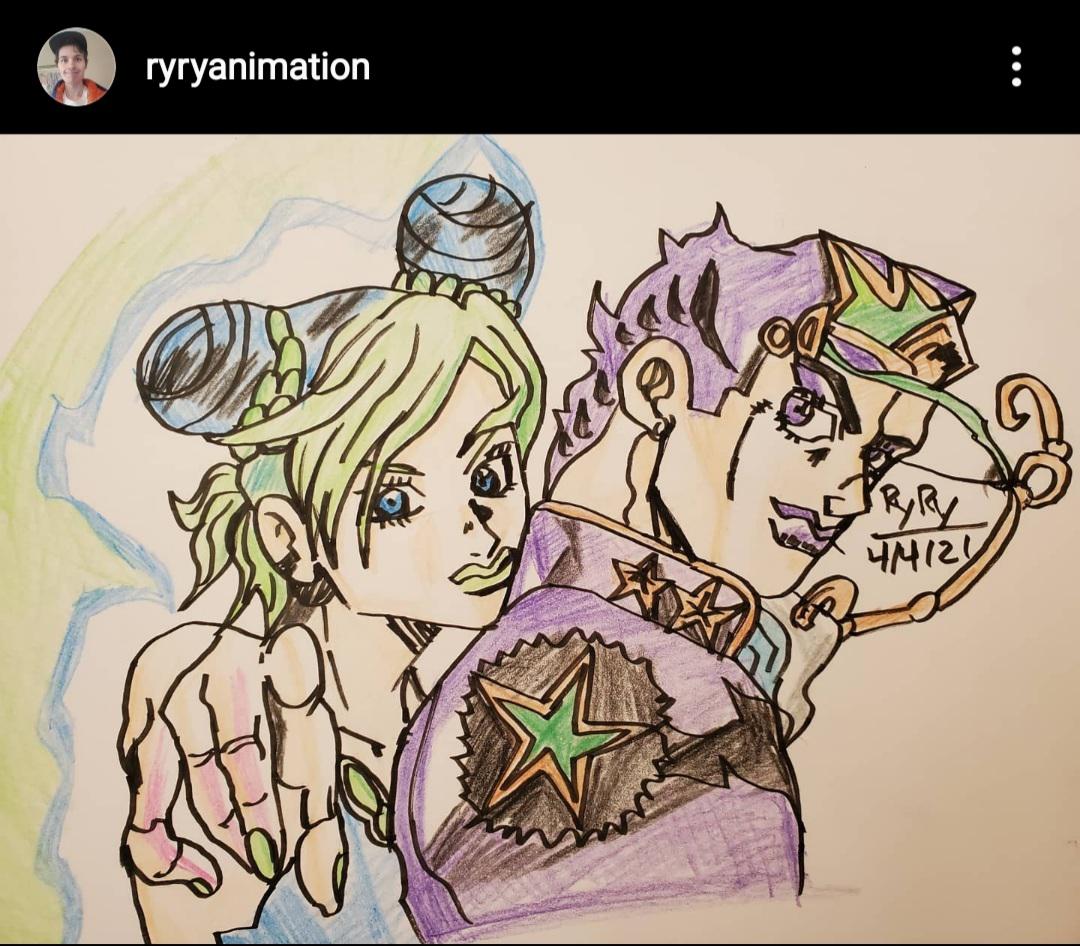 Jolyne and Jotaro art drawn by me! StardustCrusaders