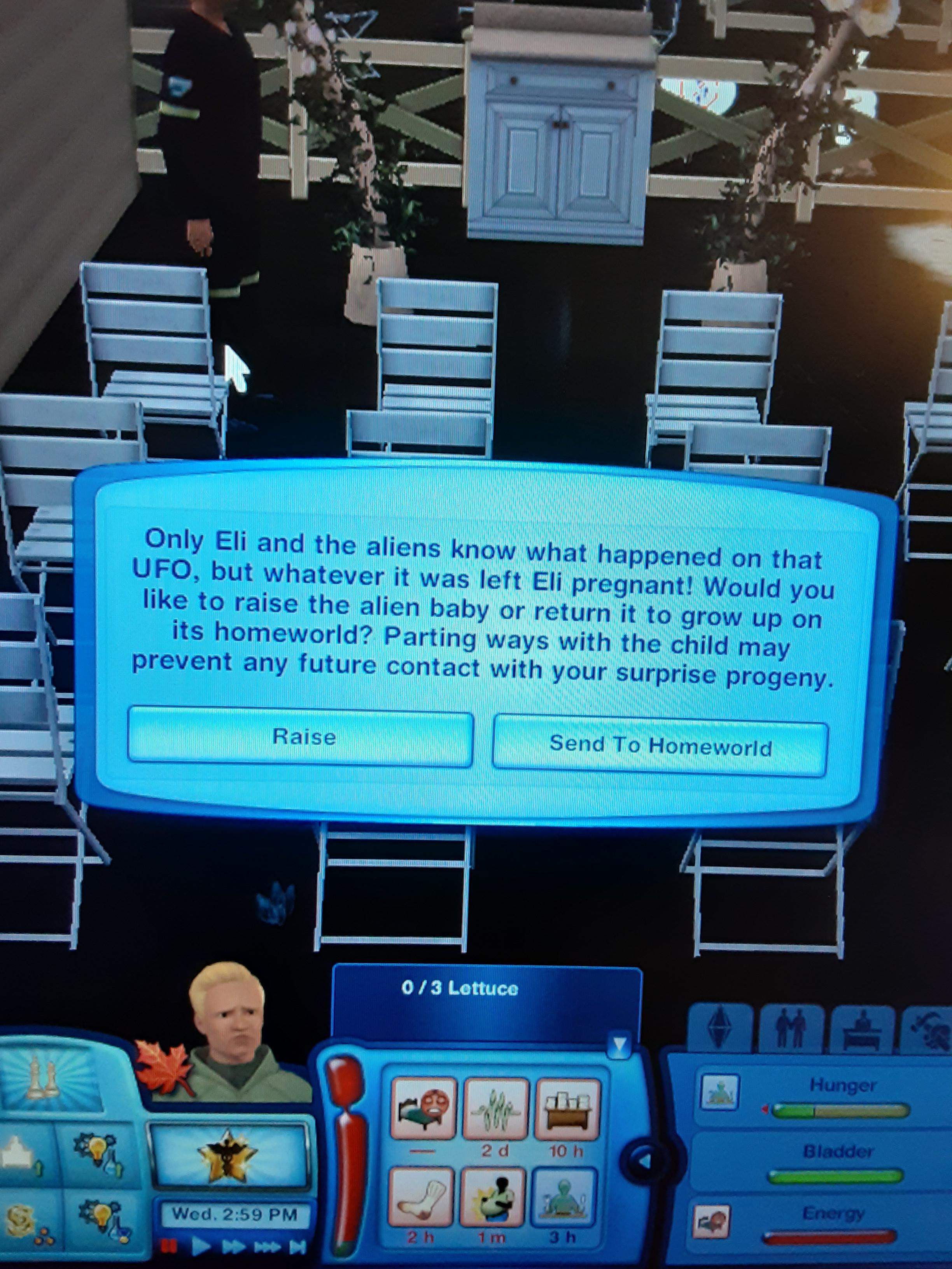 Extra! Extra! Read all about it! Male Sim gives birth to ALIEN baby