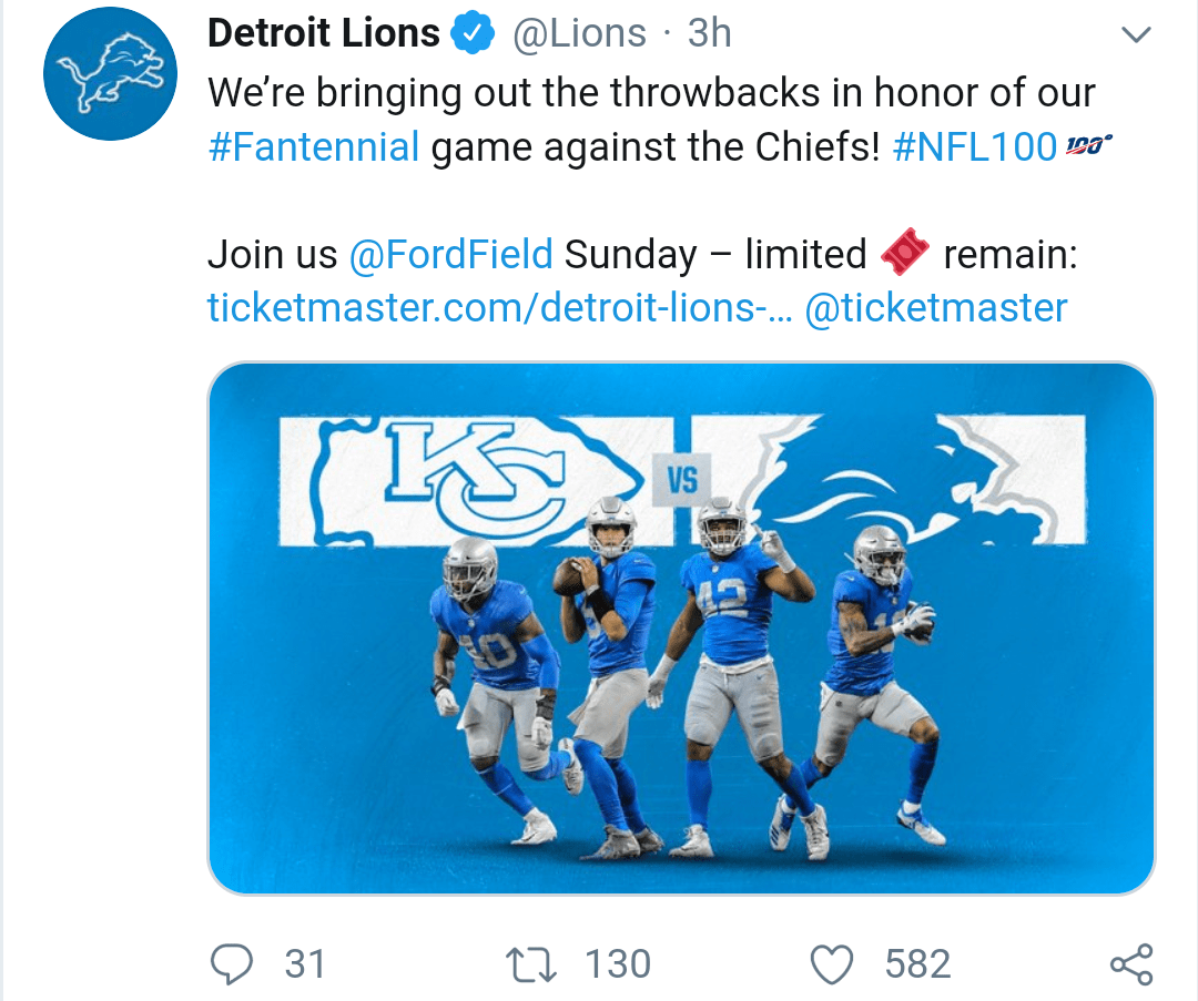 Lions to wear throwback uniforms against Chiefs r/detroitlions
