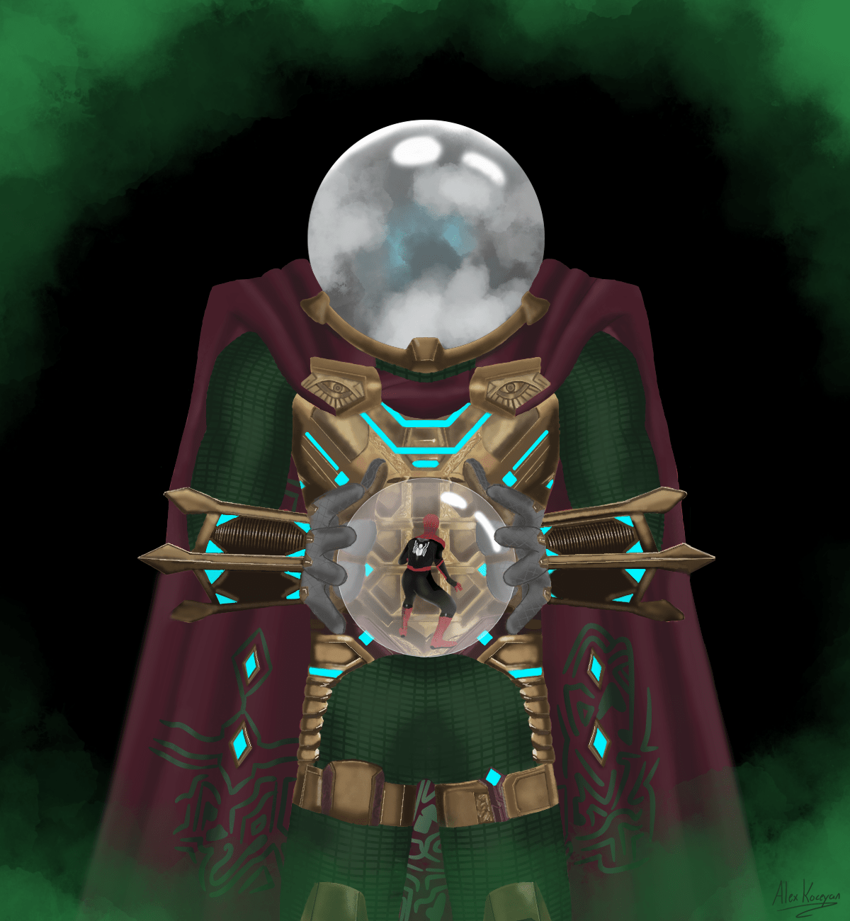 SpiderMan Far From Home Mysterio fan art by alexkoceyan_art fanart