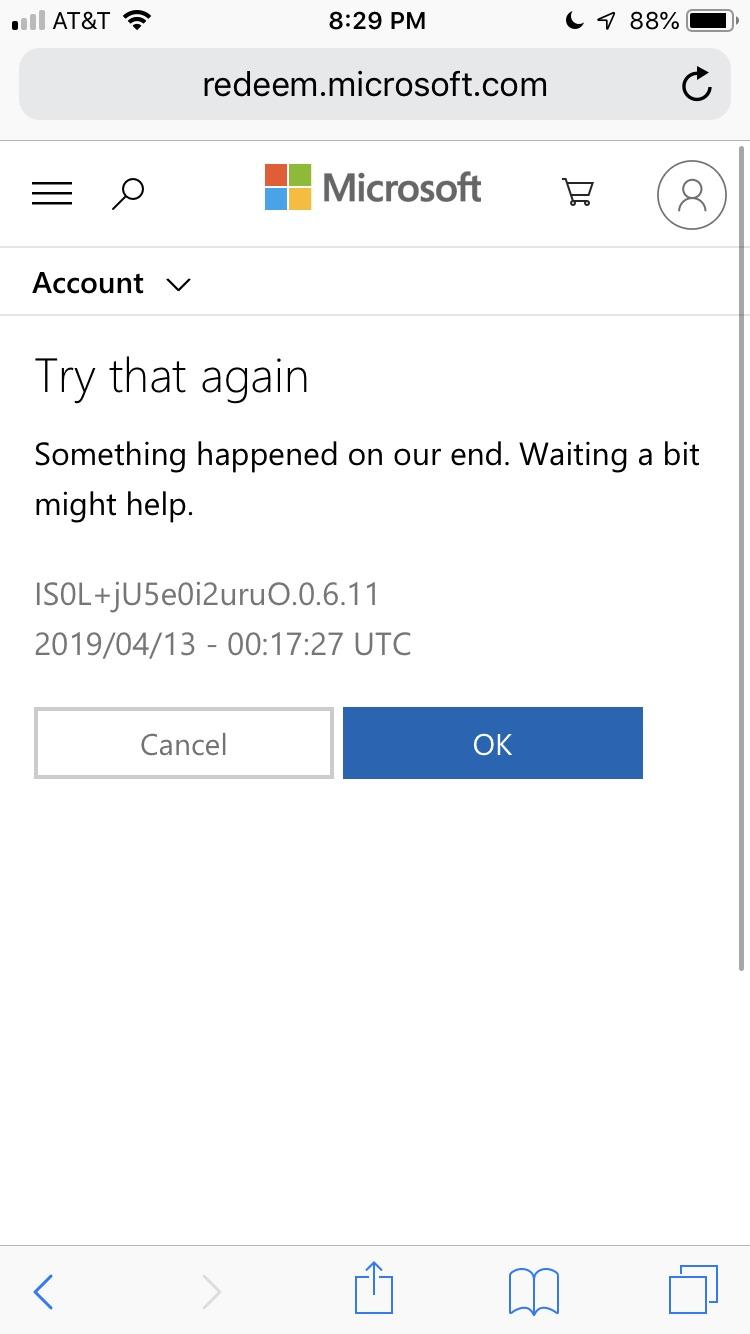 Is this something wrong with the Xbox or me? Every time I try to renew