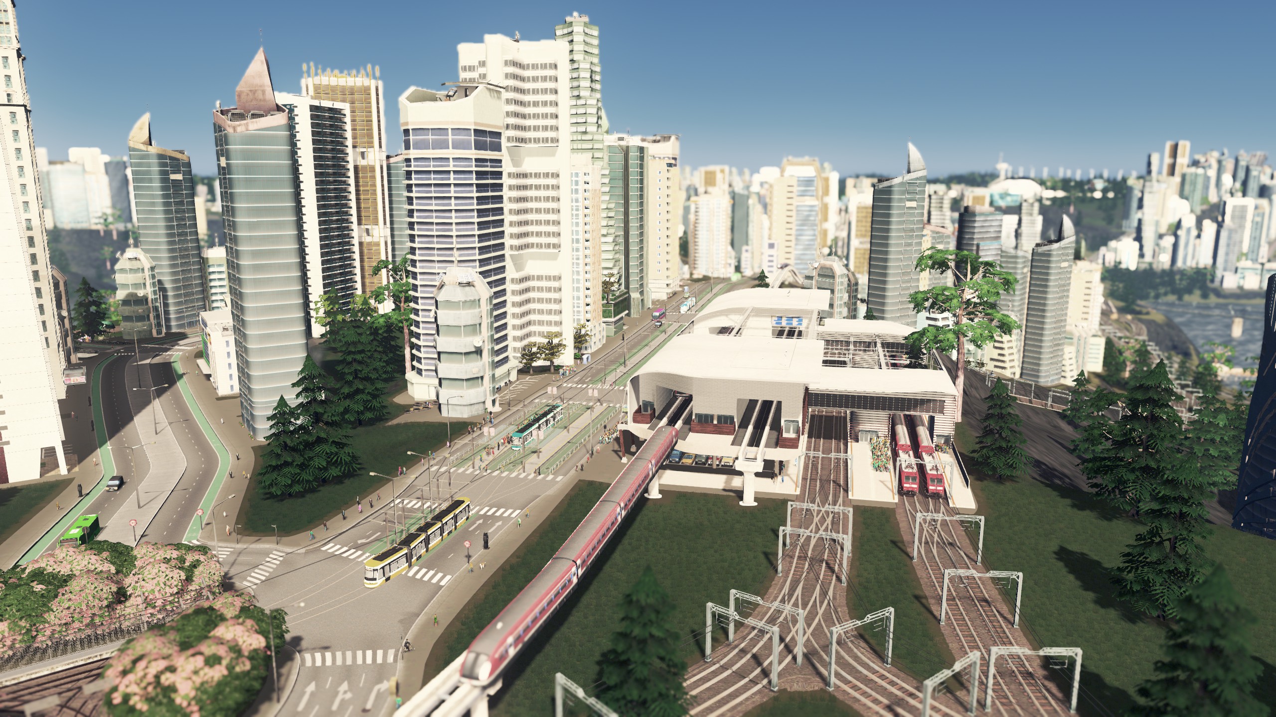 Transportation Hub Linking Bus, Tram, Monorail, Train and Metro r