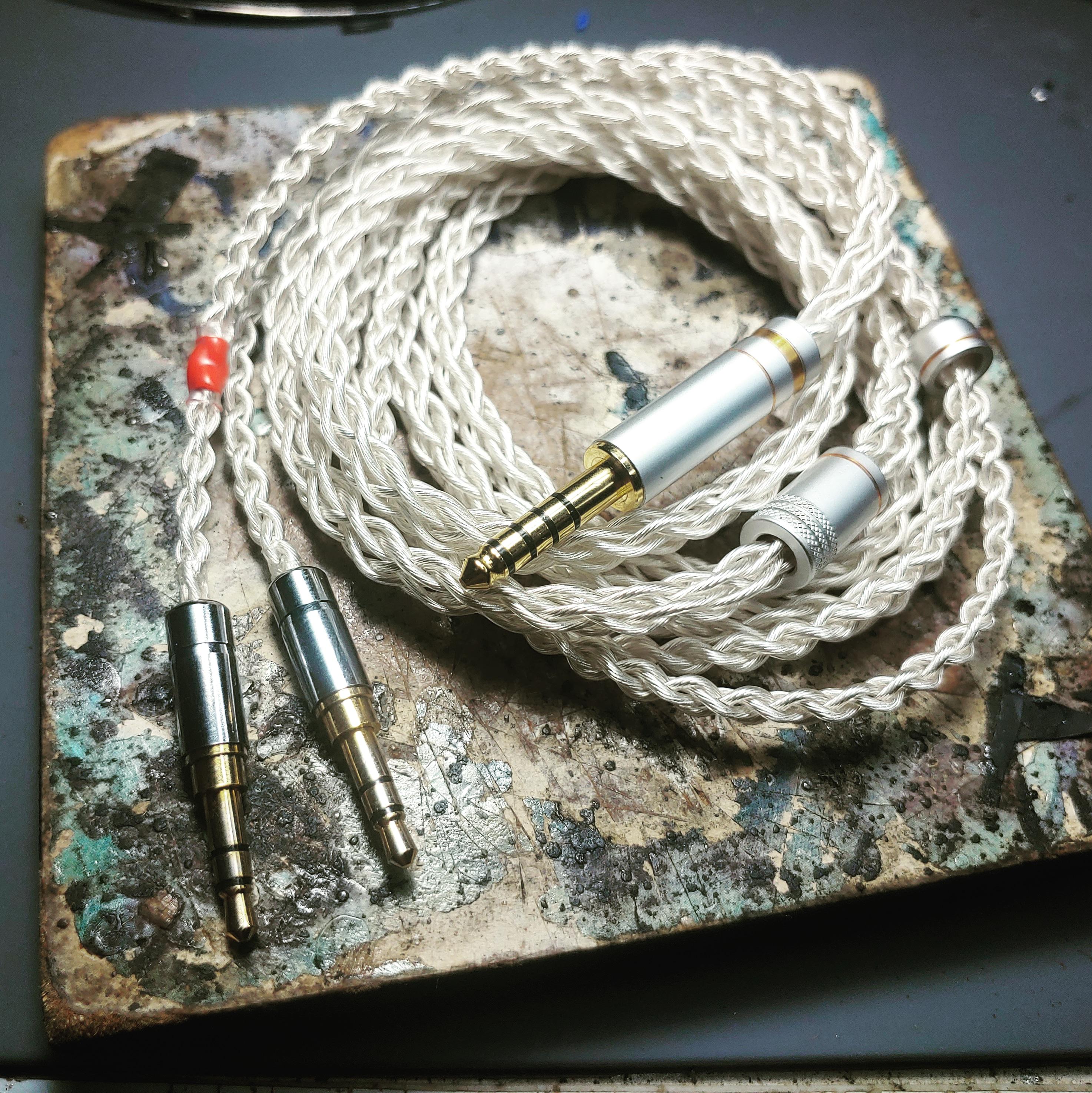 8core Handbraided silver litz 4.4mm pentacon balanced cable for Hifiman