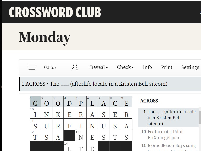 TGP is a mainstream crossword answer...what would Chidi think about this state of affairs? r