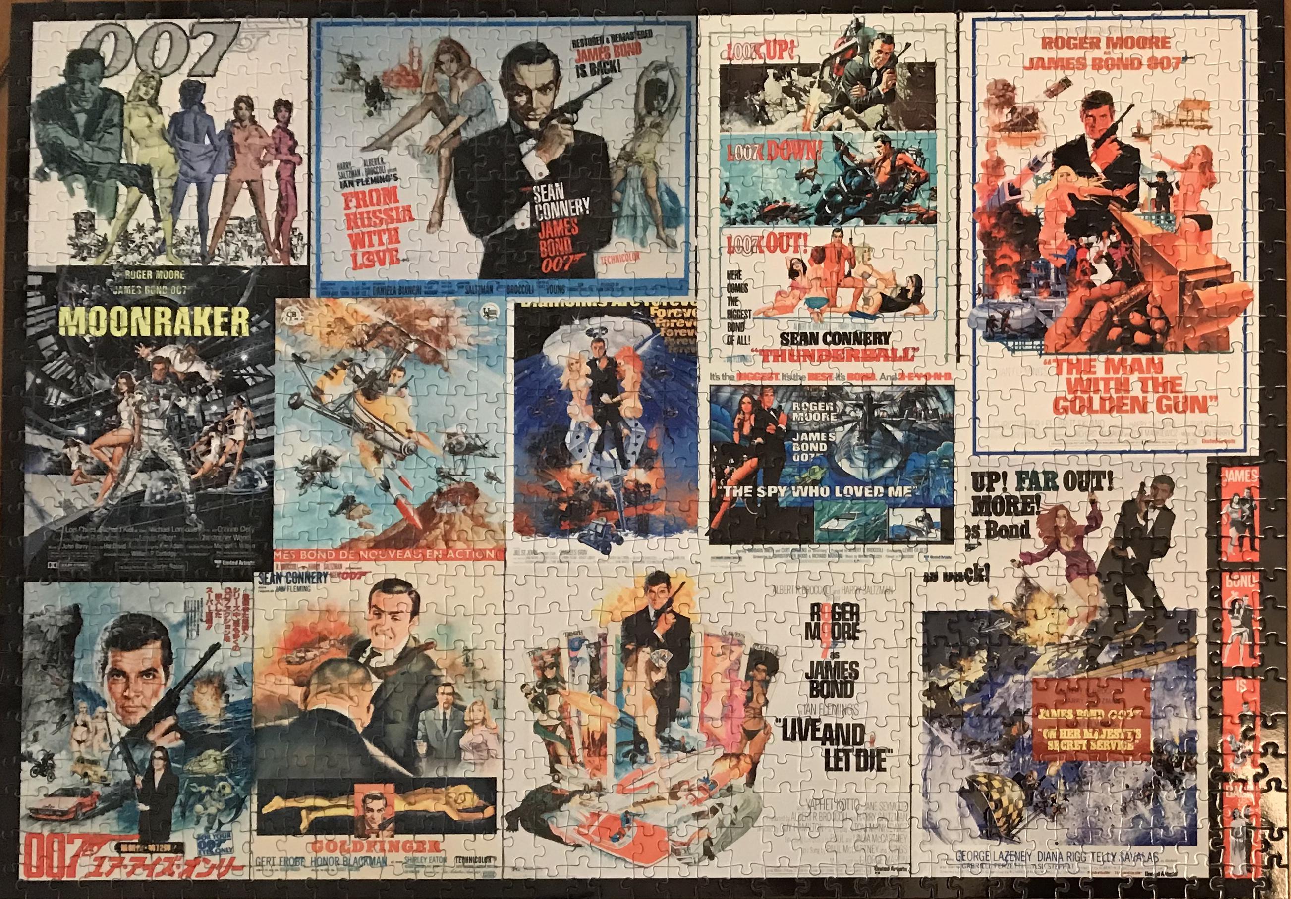 My first custom jigsaw puzzle James Bond movie poster collage