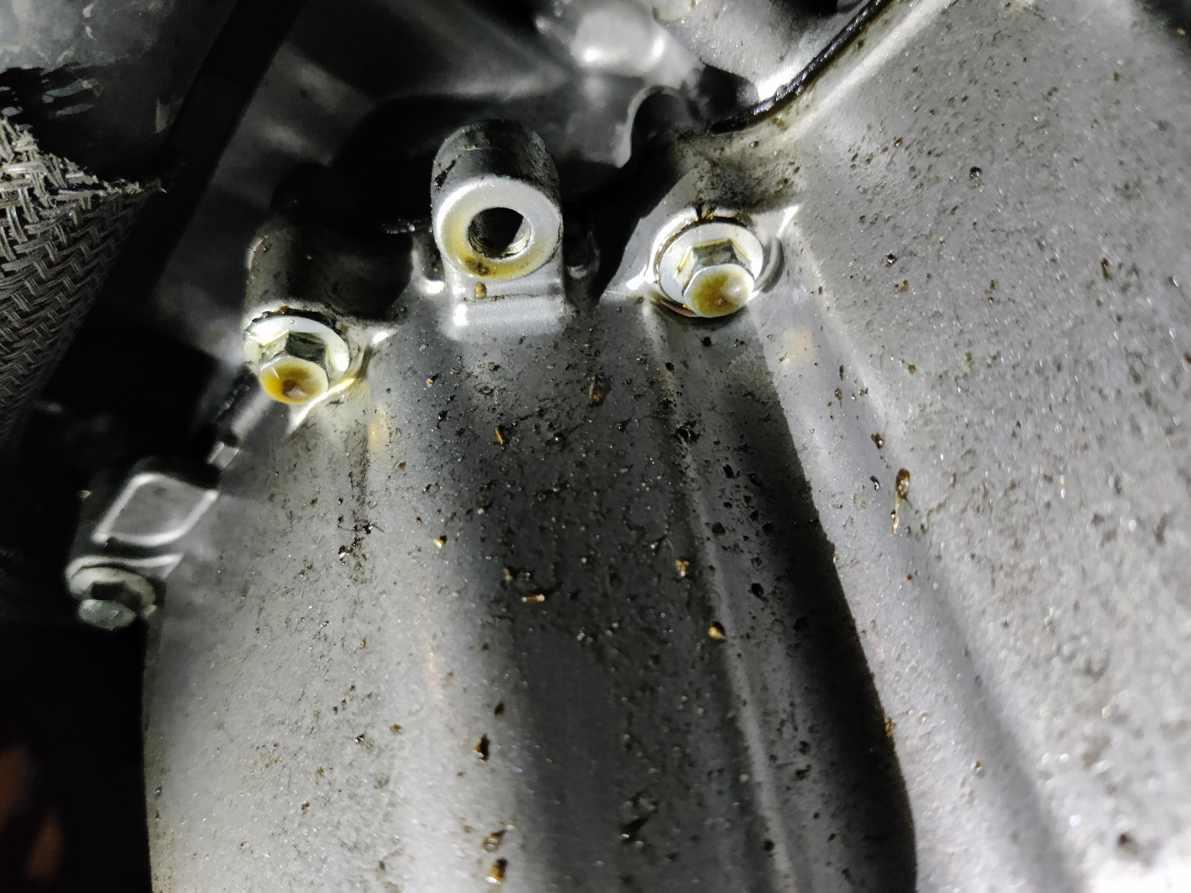Oil leaking from 22 CB500x from all these bolts under the engine. 5K so