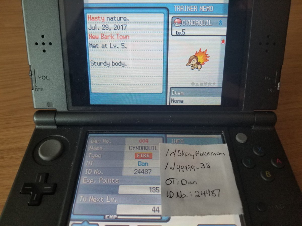 [4] Shiny Cyndaquil in HeartGold after only 1650 seen! My fastest full