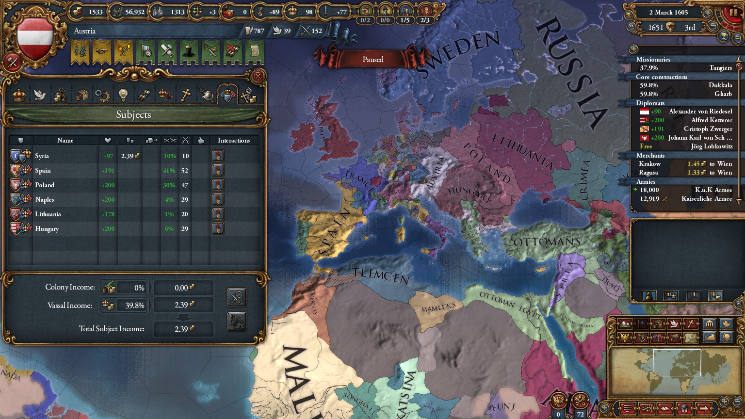 Finally managed to pull off a great PU game. Spain (and Naples) was a