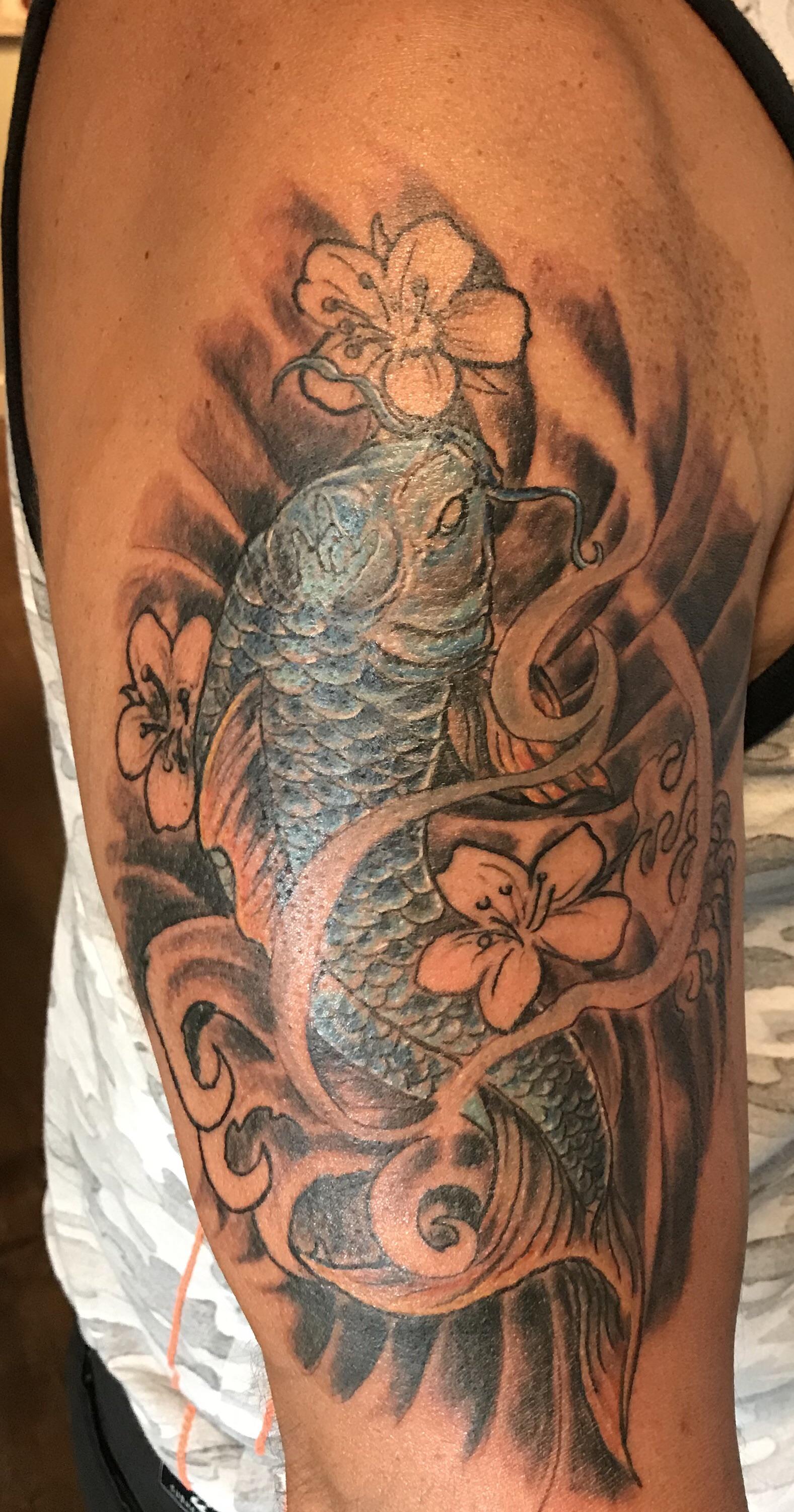 Koi by Whitney Rehn at Artisan Ink Queensbury, NY r/tattoos