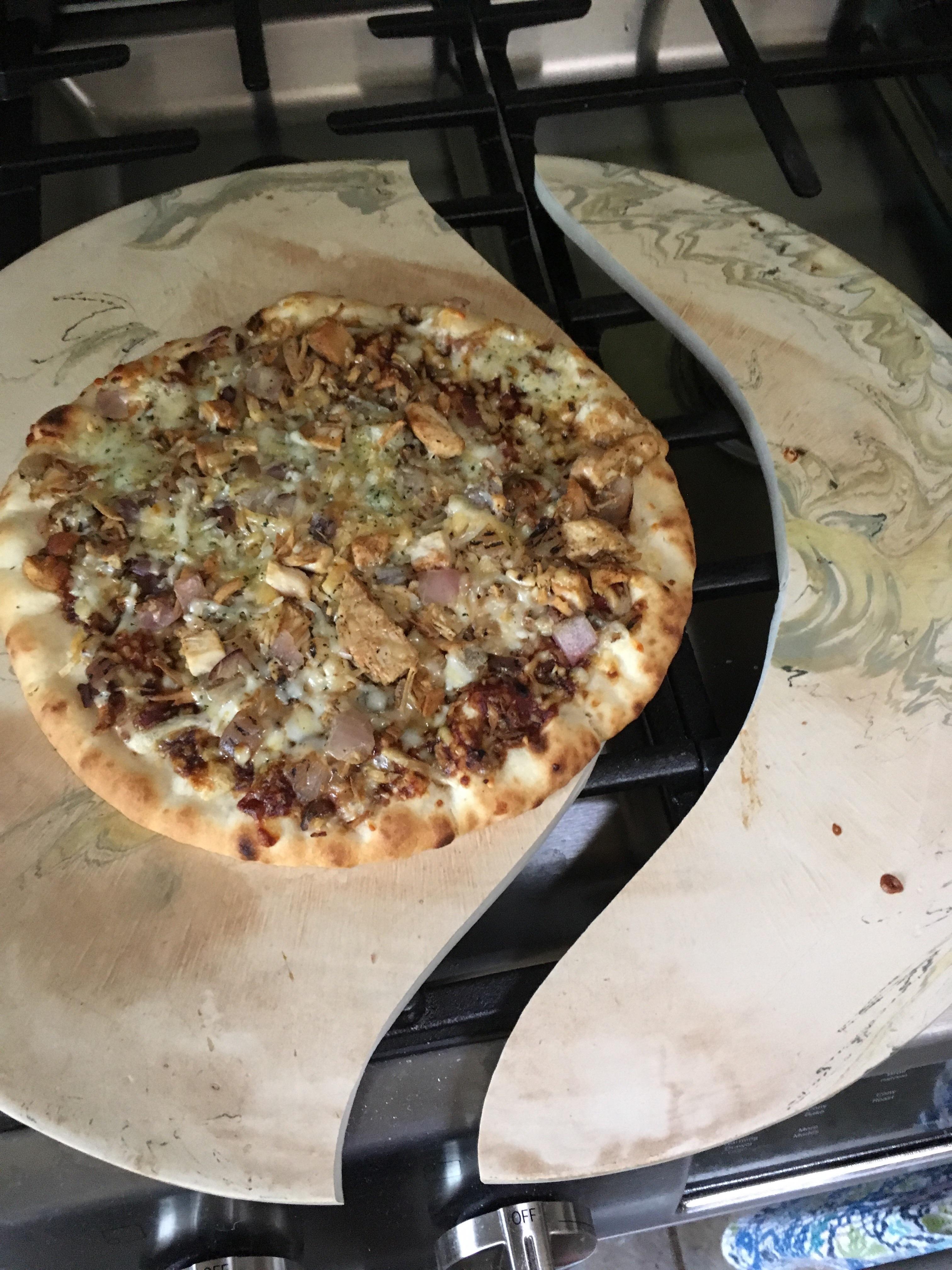 The way my pizza stone cracked + bonus pizza r/oddlysatisfying