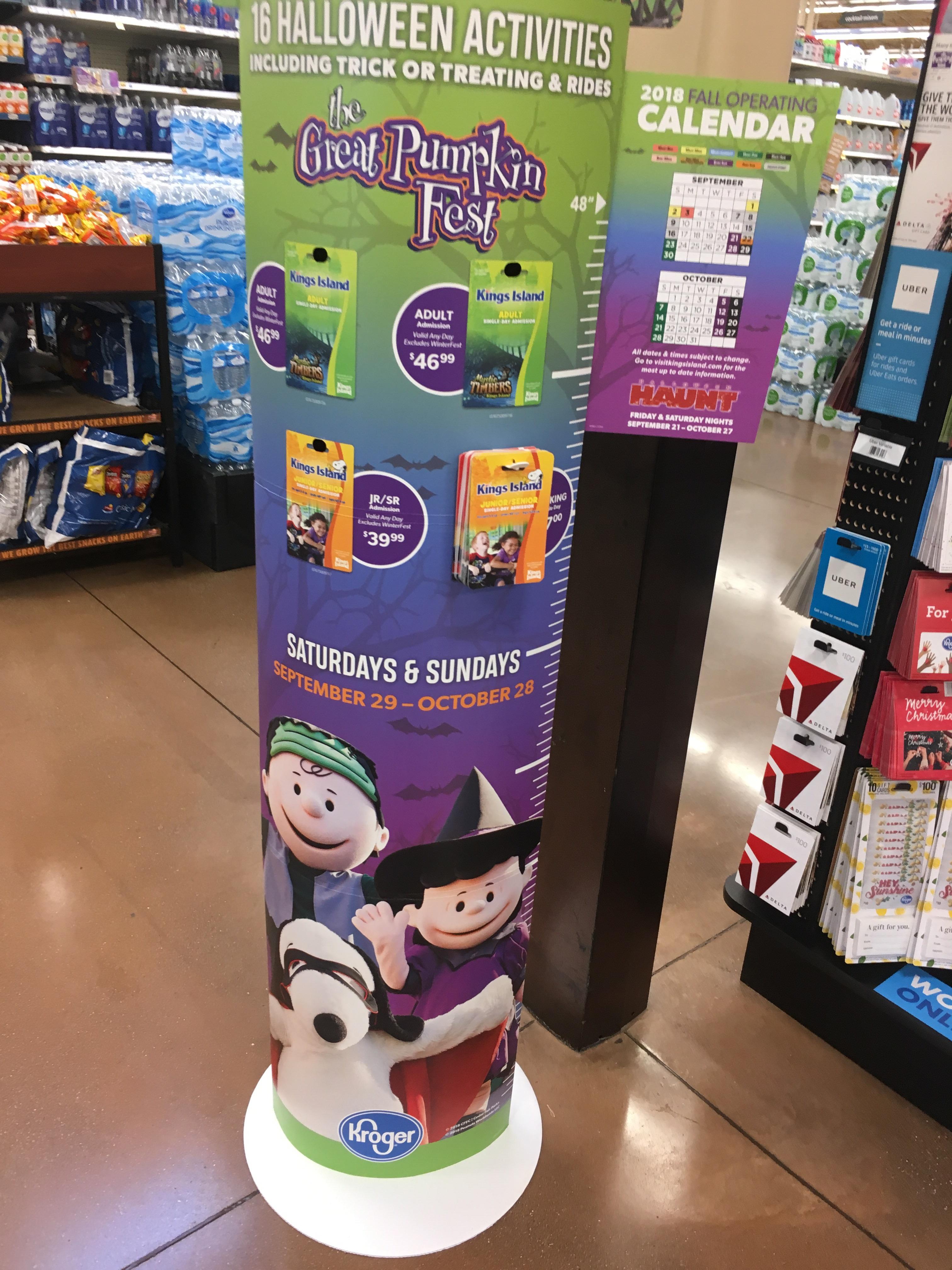 This King’s Island stand that advertises rides based on height in Kroger’s. r/mildlyinteresting