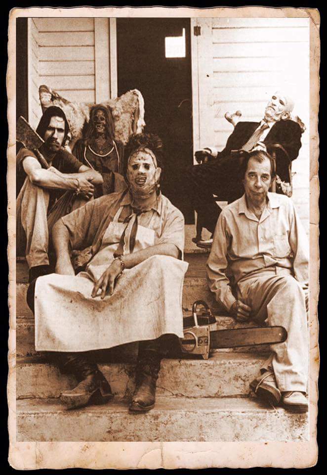 A Sawyer family photo taken during filming of 'The Texas Chainsaw