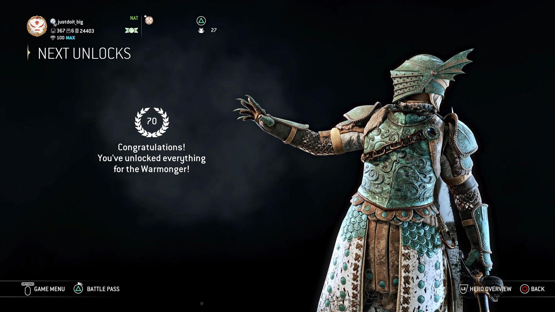 70 reps of war. Can’t wait for her new armor, and hopefully I’ll enjoy