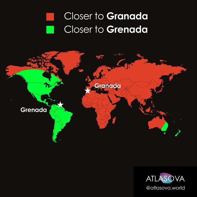 Proximity to Grenada or Granada r/MapPorn