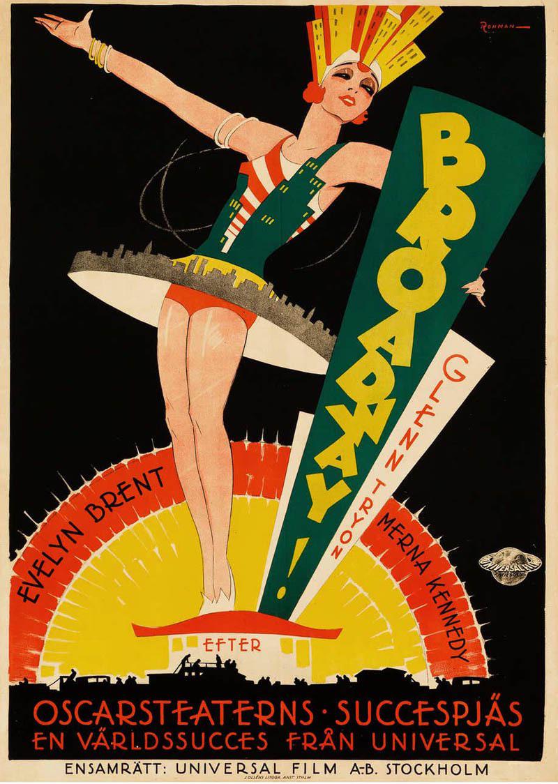 An Art Deco poster with bold and distinctive artwork by noted Swedish