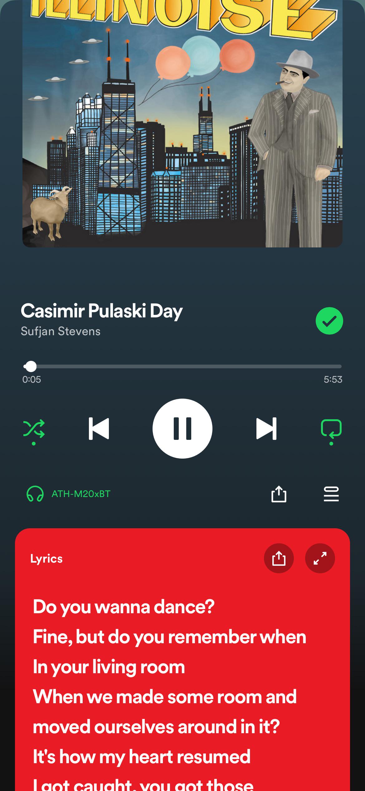 i don’t remember him singing these lyrics in casimir pulaski day! r