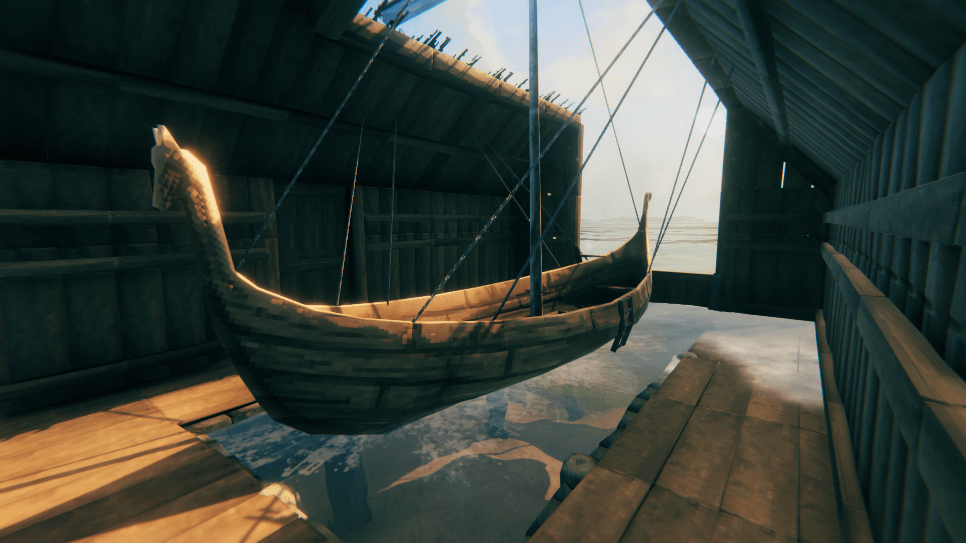 Made a boathouse for my Karve! r/valheim