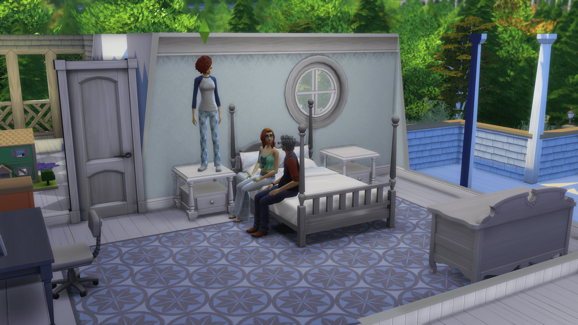 My sim keeps standing on things now and I can't figure out what to do
