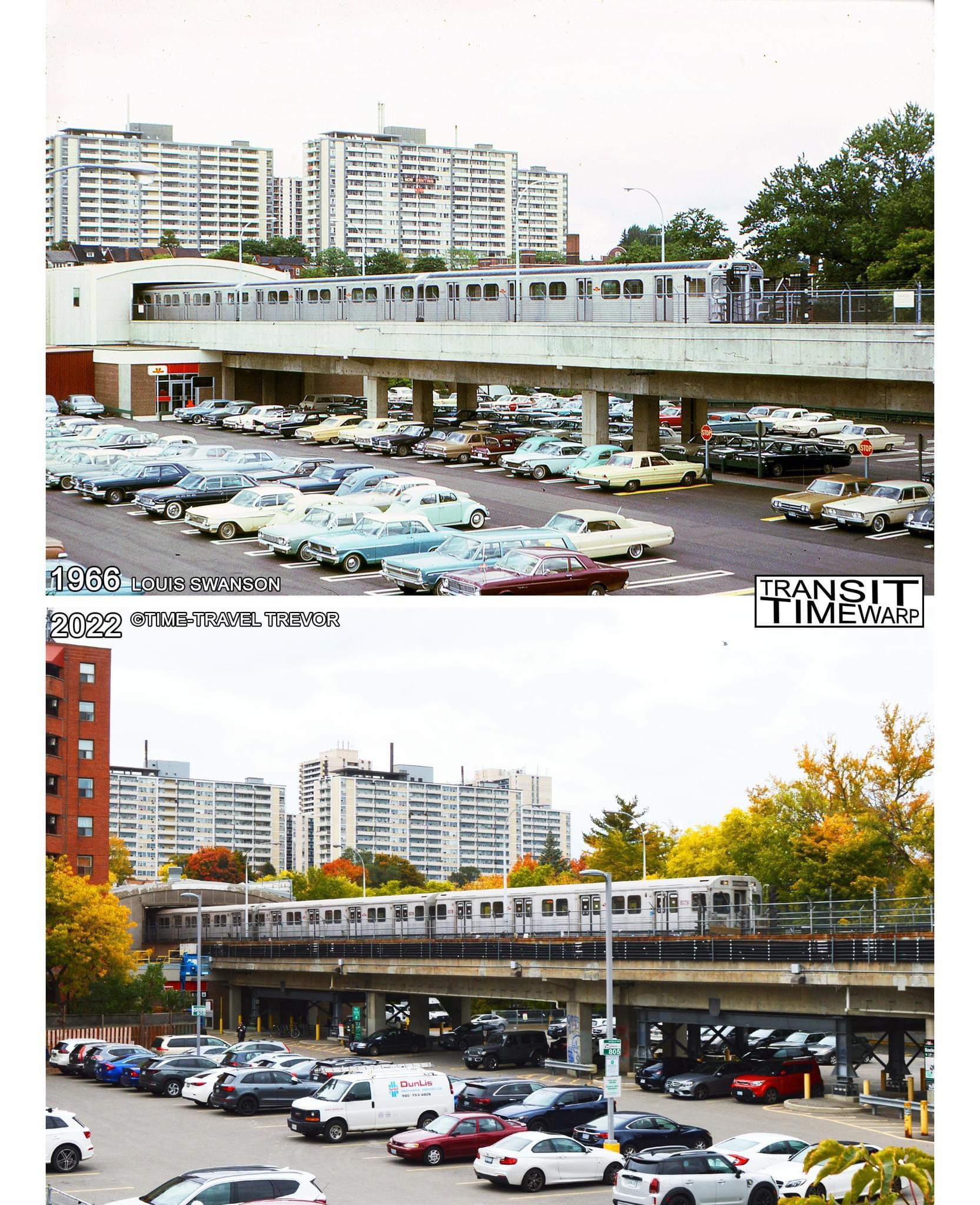 Keele Subway Station in it's opening year of 1966 and 2022. r/toronto