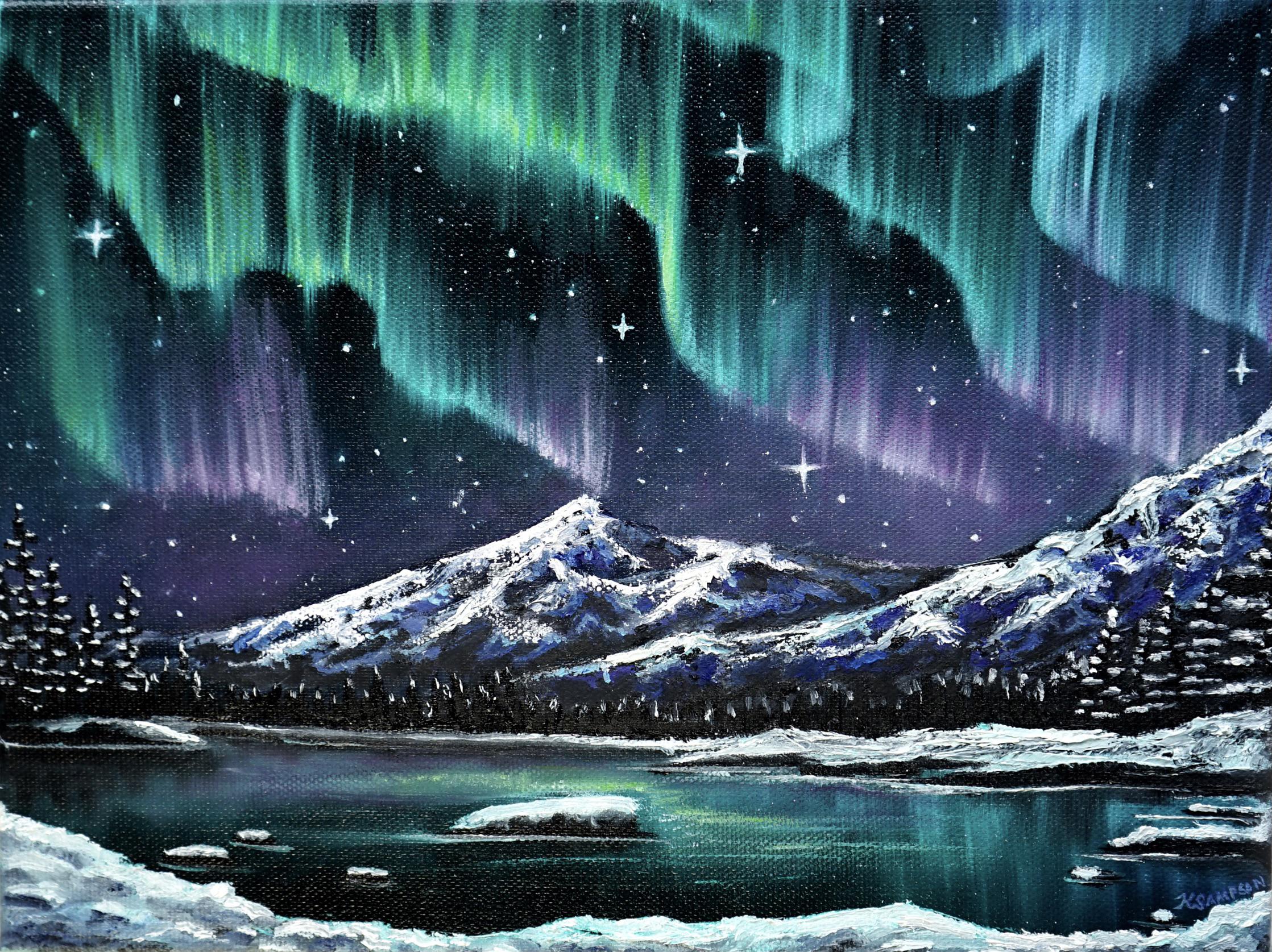 Northern Lights Painting