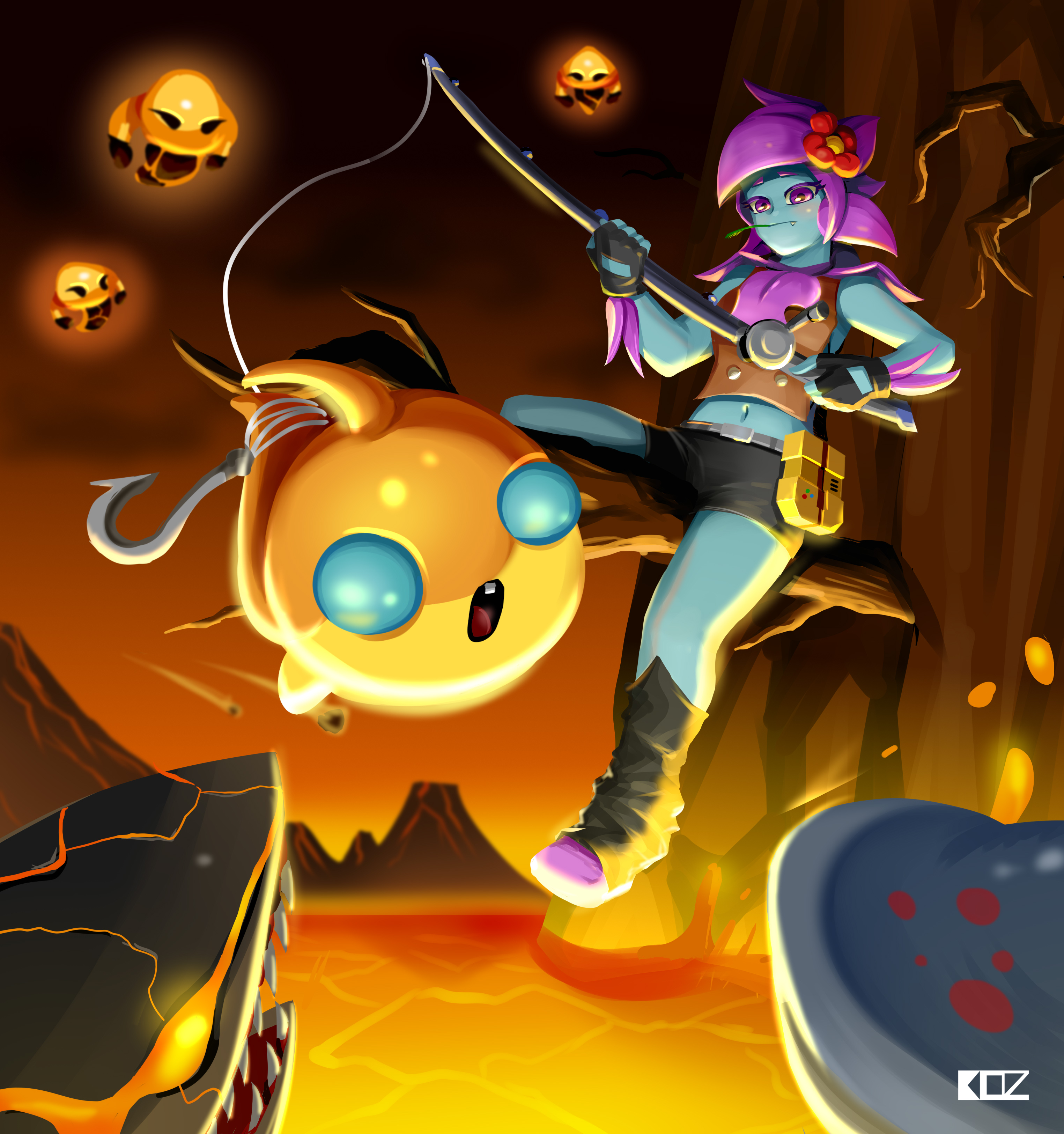 [Art] Lava Fishing. r/starbound