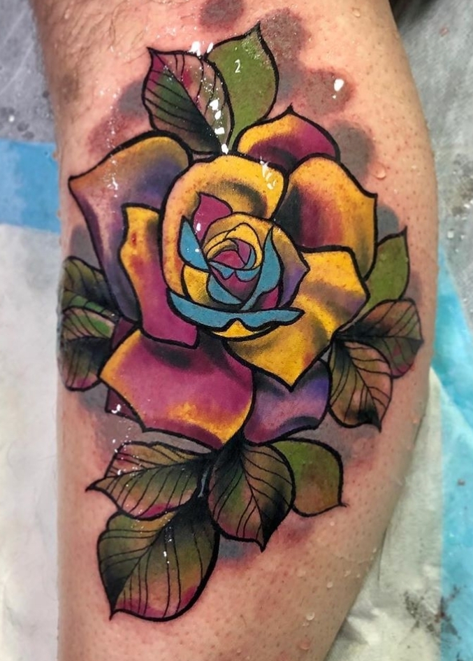Multicolored Rose, By Joel Salter Morphic Tattoo