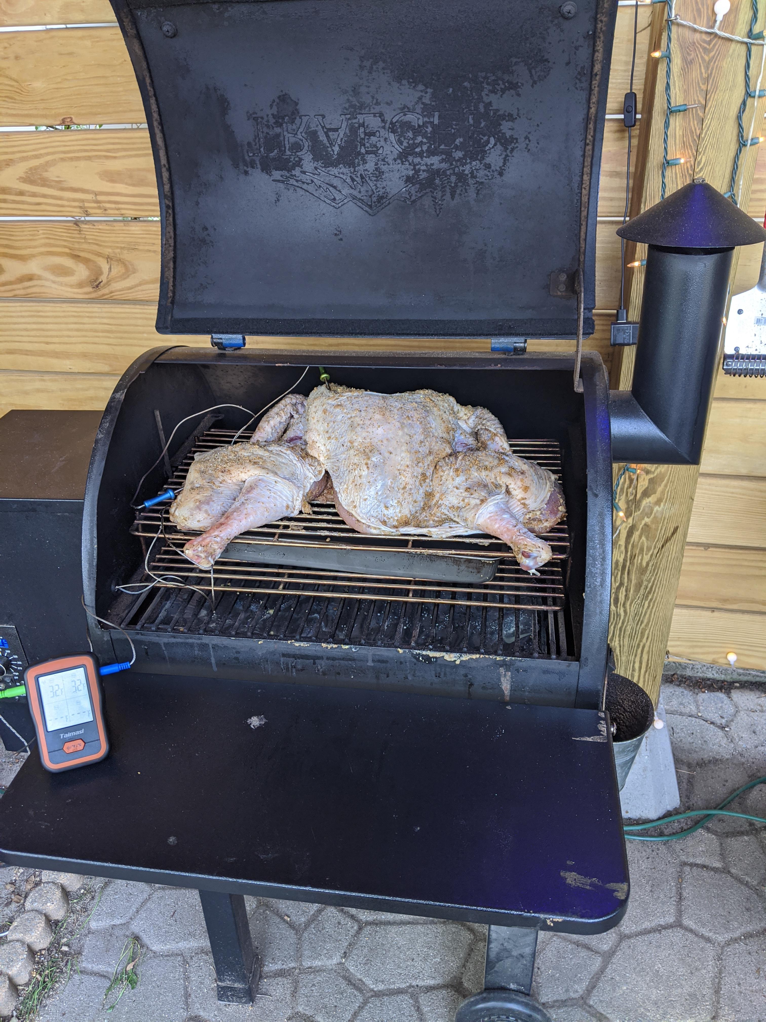 Dry Brined Turkey goin in the Traeger r/smoking