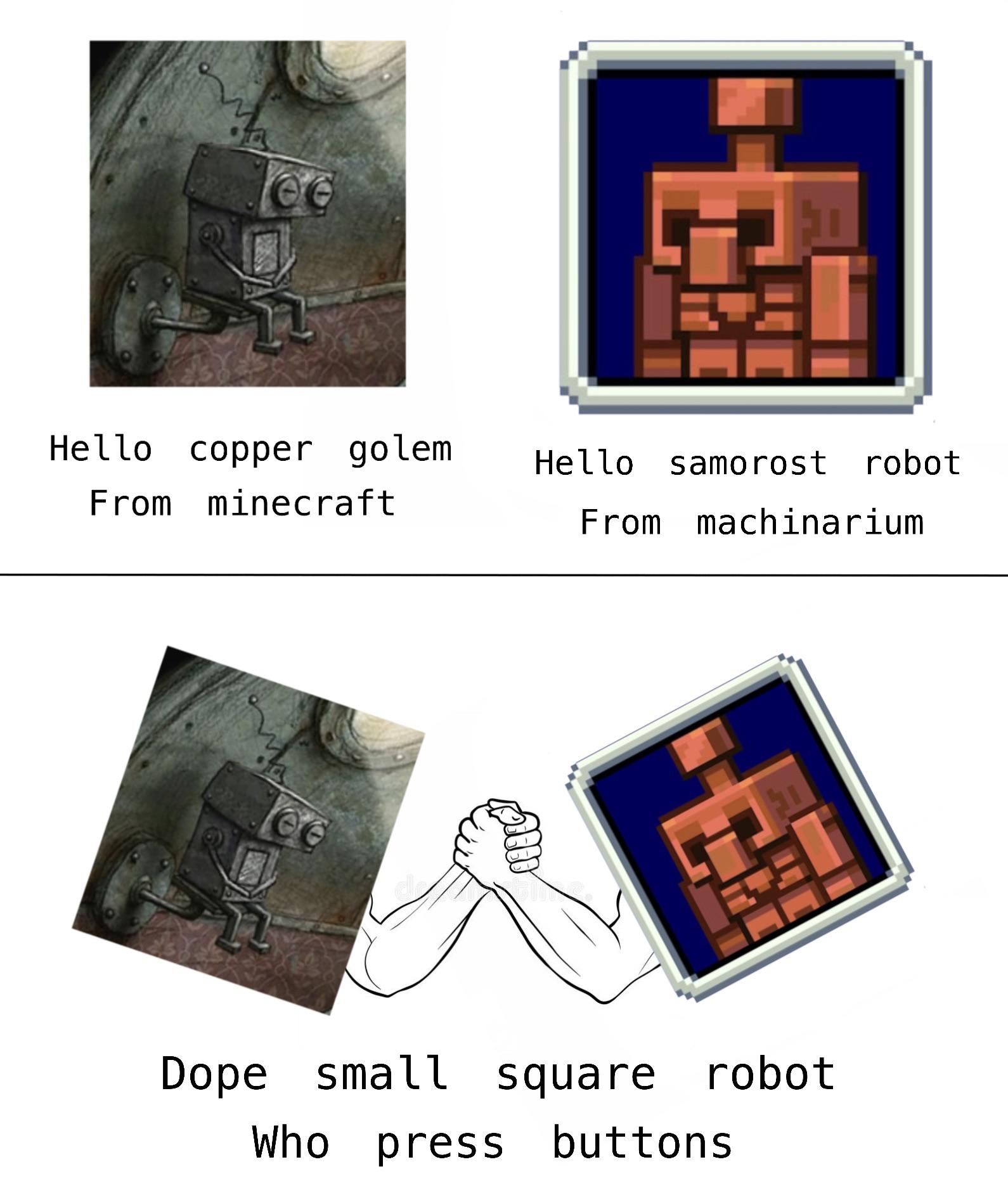Team copper golem all the WAY r/MinecraftMemes