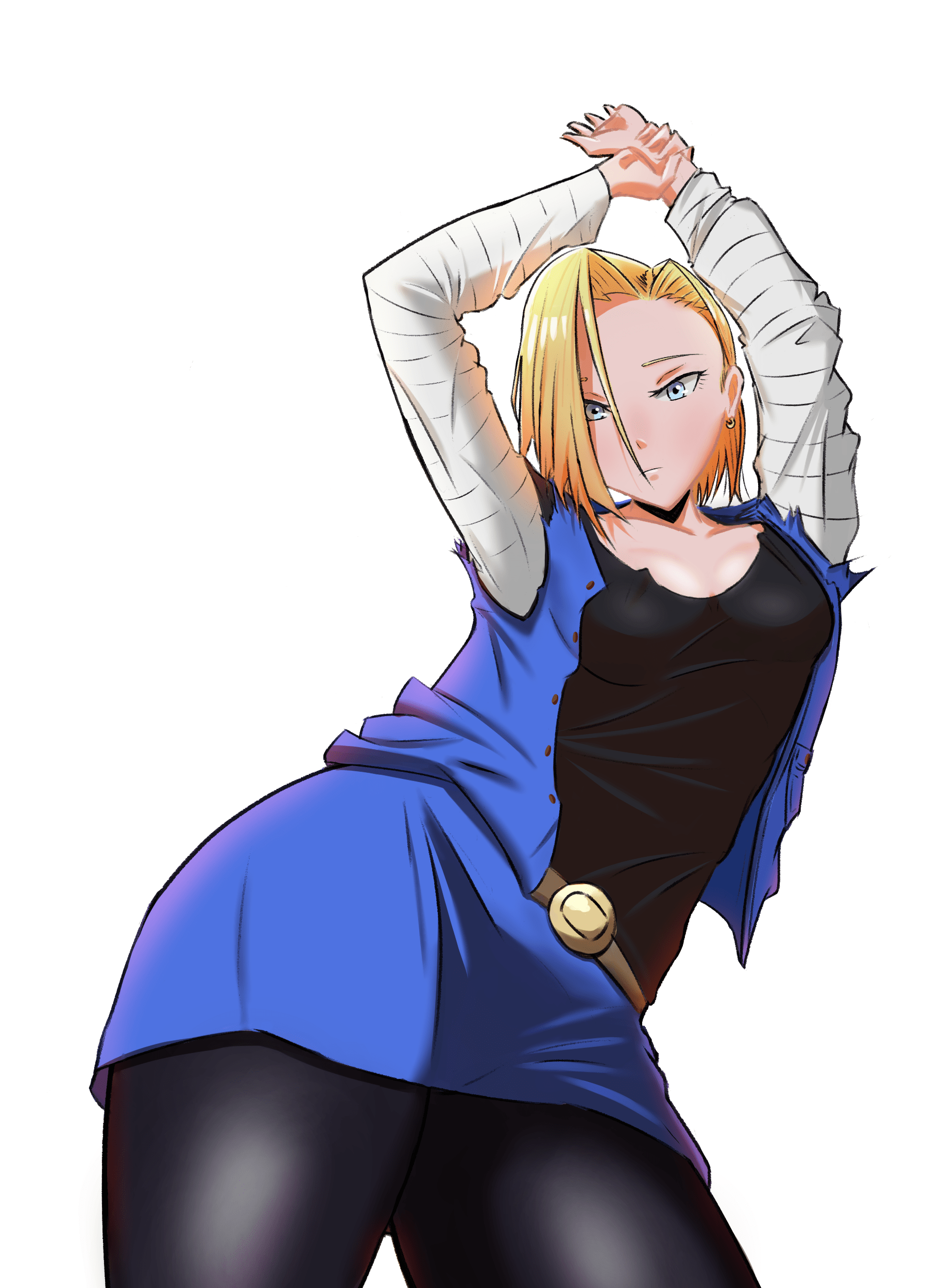 Finally got around to drawing my favorite android, 18 dbz