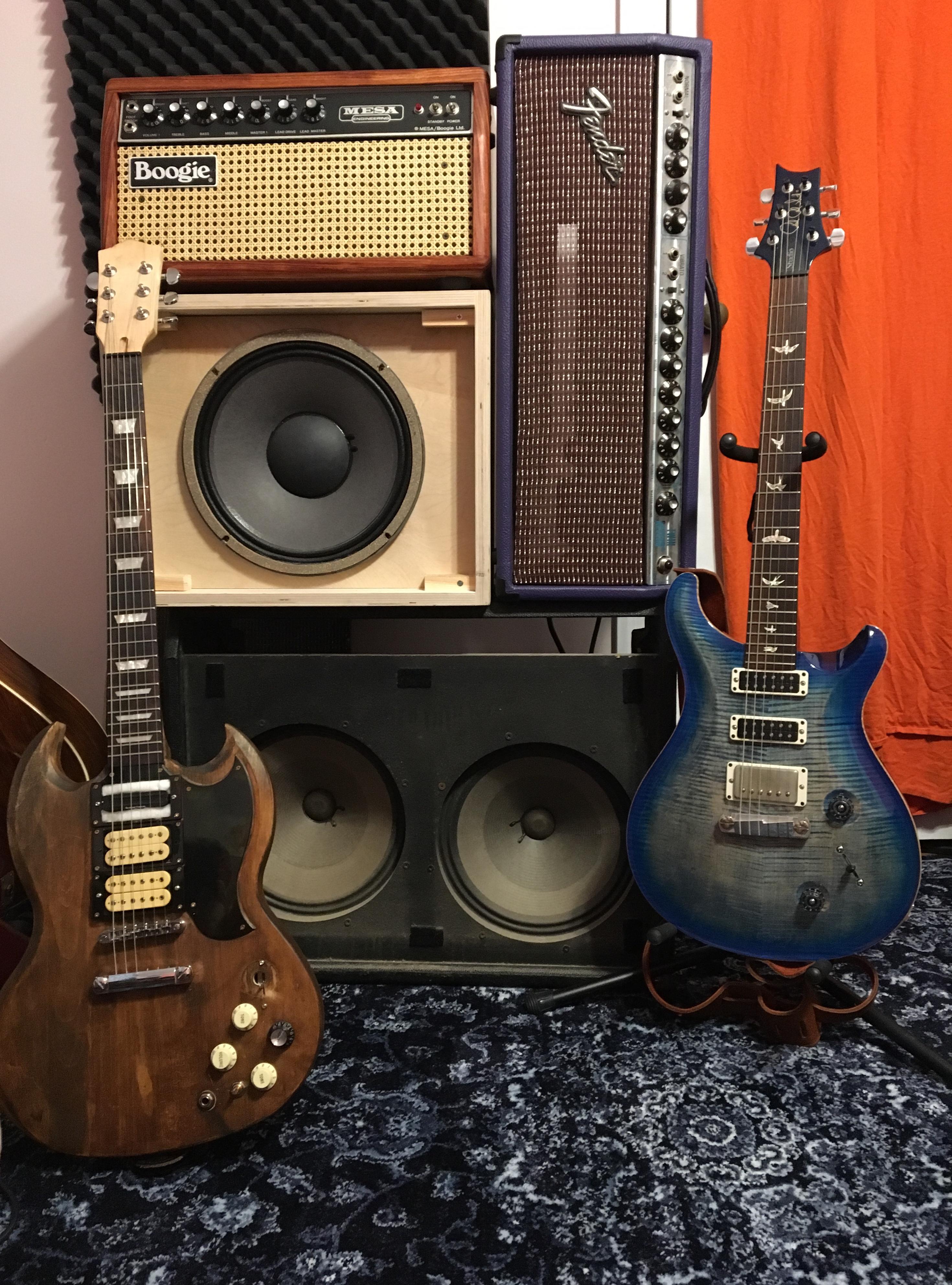 Jerry Garcia setup on the left, John Mayer w/ Dead & Company on the