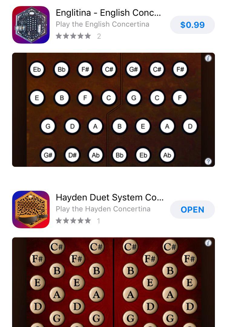 Michael Eskin's concertina apps, for many systems, are available cheap