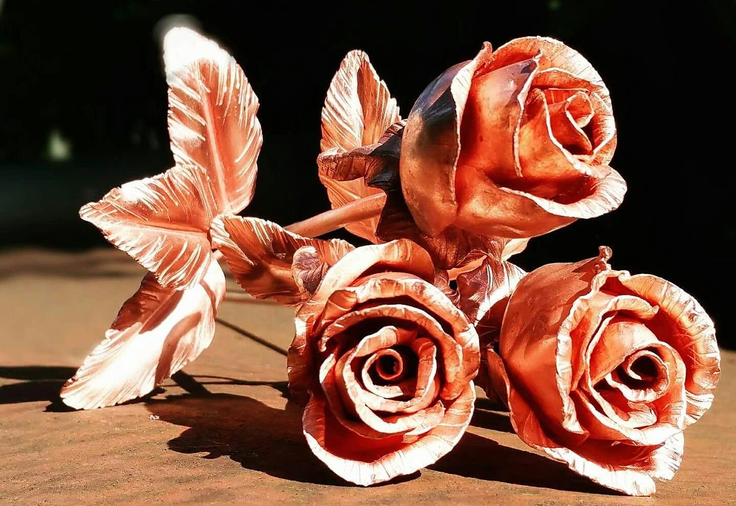 Beautiful bronze & copper flowers for Mother's Day, weddings and