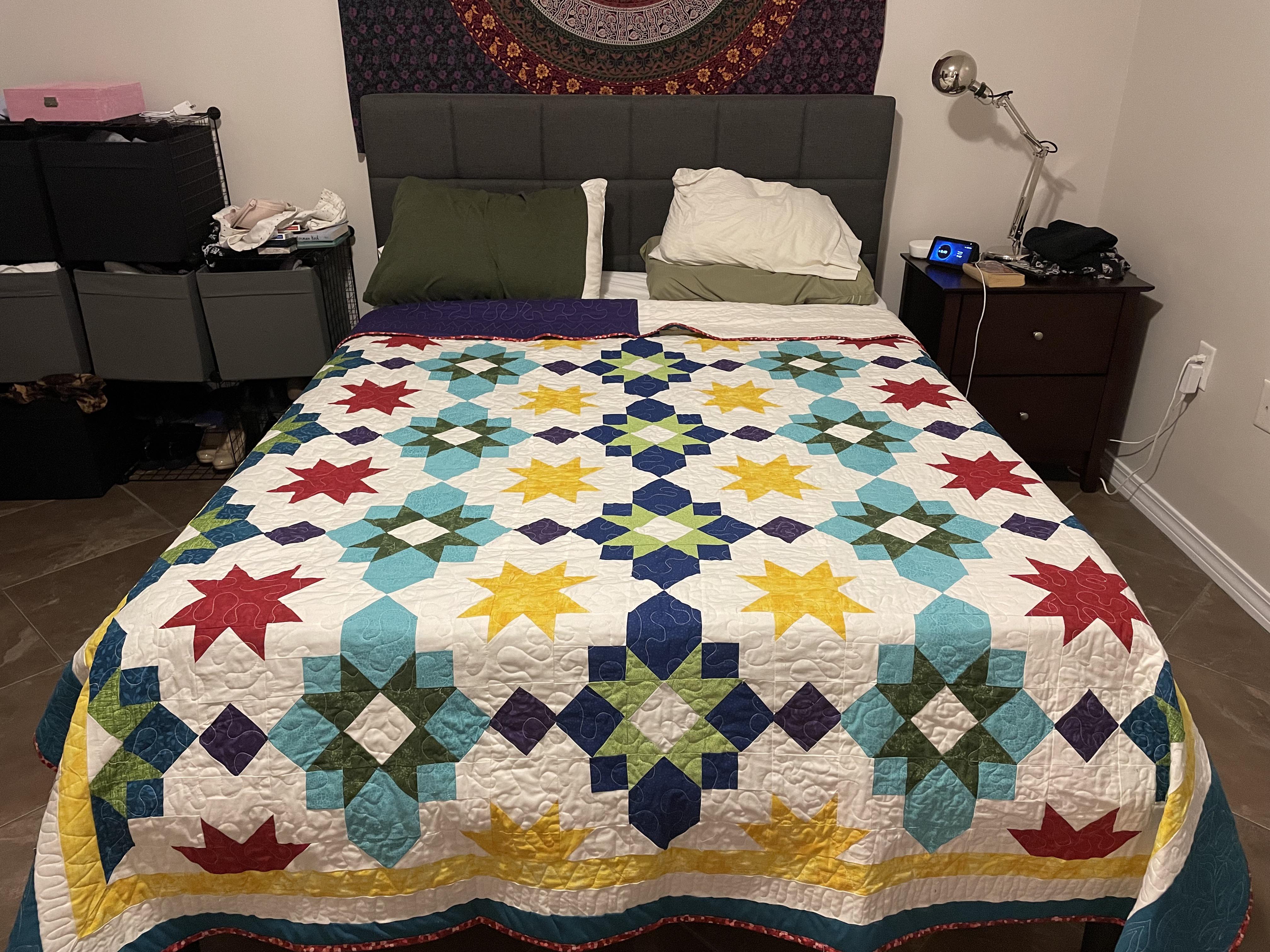 Nothing quite like the first night with a brand new quilt on the bed