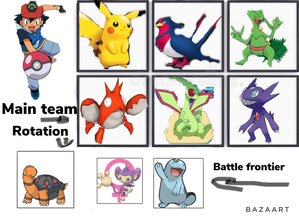 My version of ash’s Hoenn team r/pokemonanime