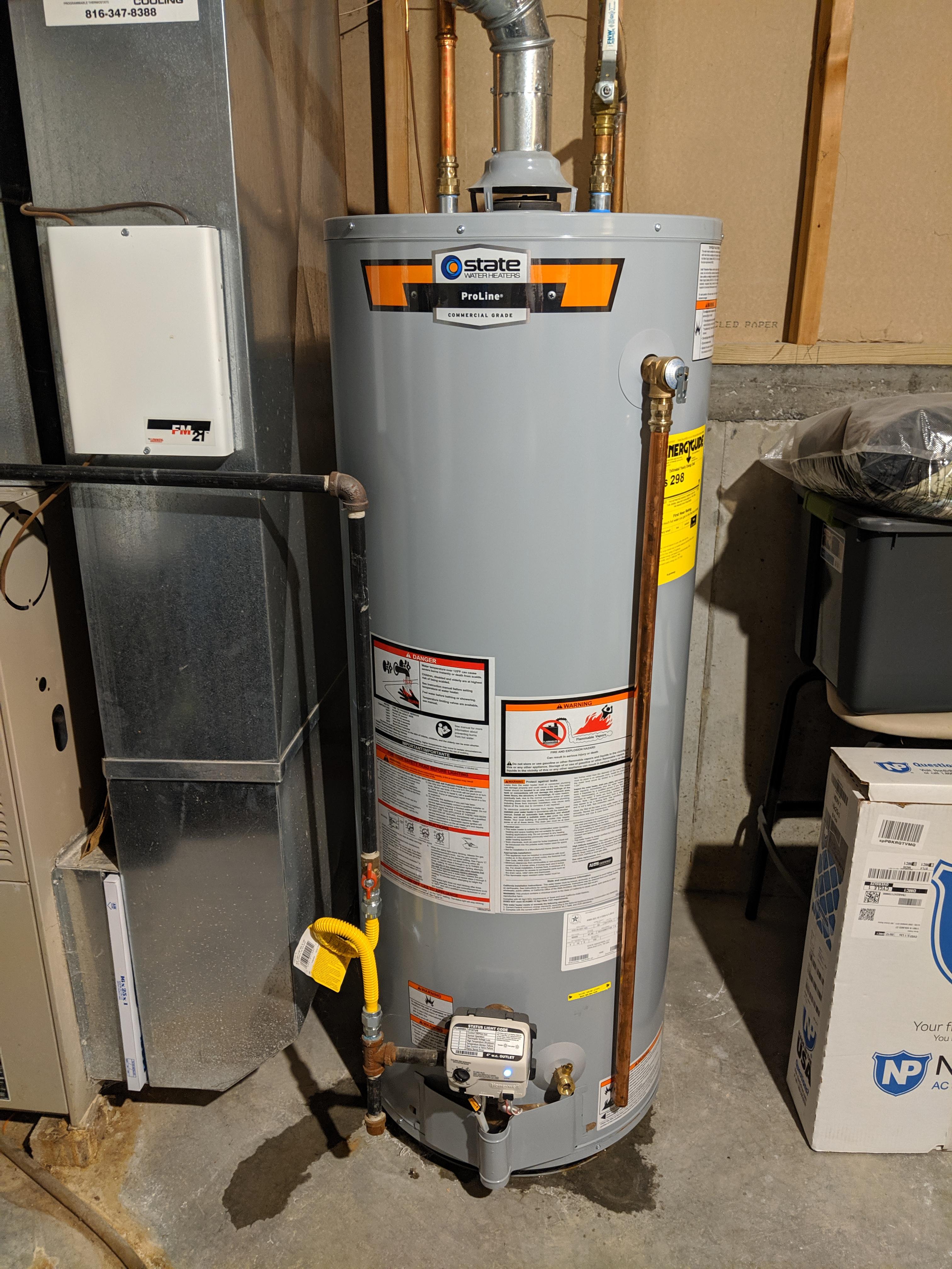 1.5 y/o water heater leaking from long copper tube. I don't have