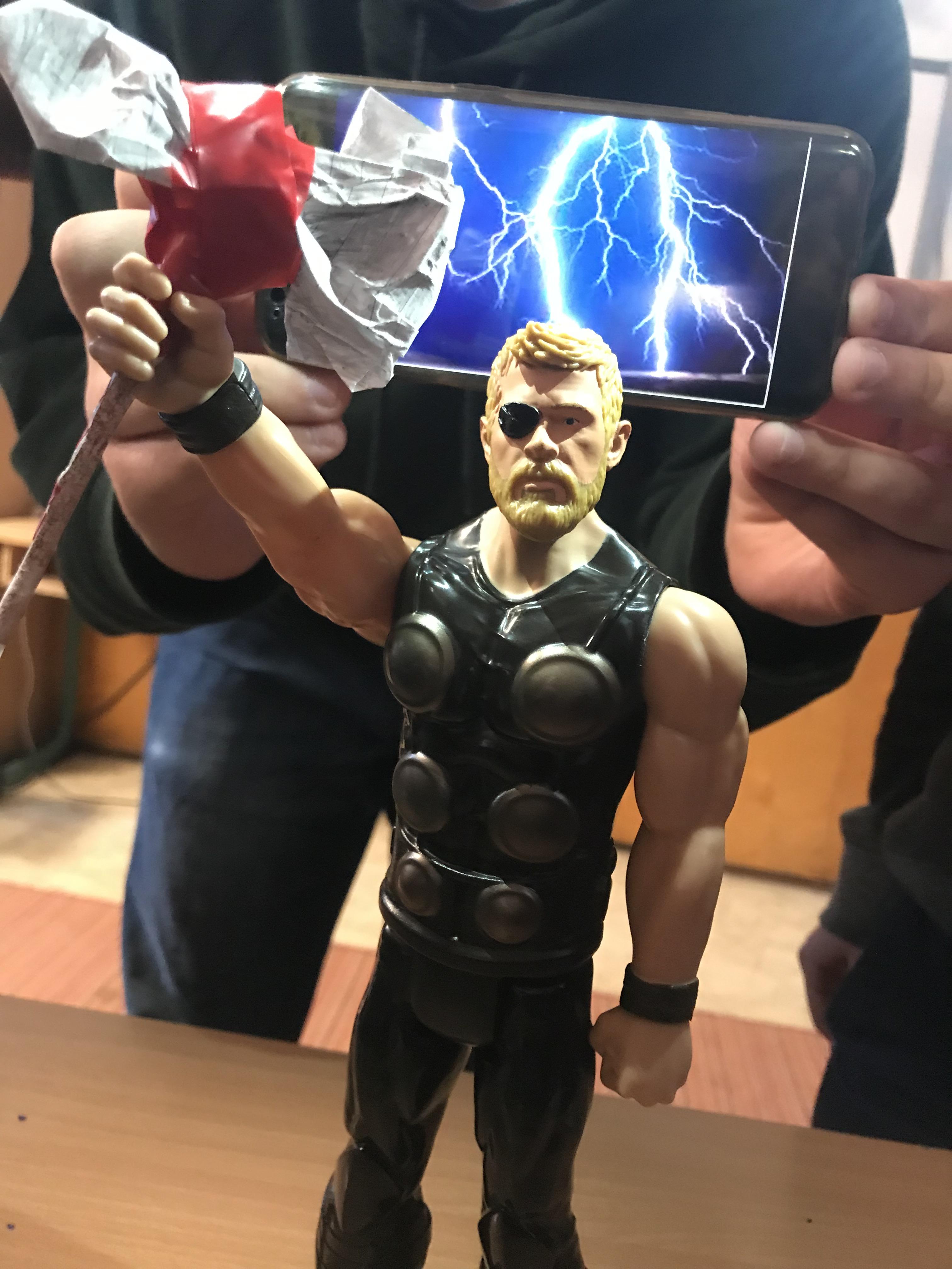 We made thor’s stormbreaker at class! r/marvelstudios