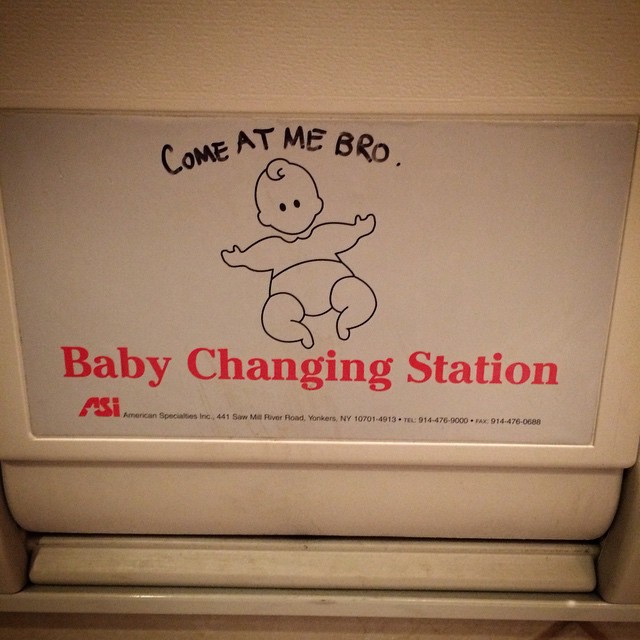 Baby changing station can cash me ousside. r/MildlyVandalised