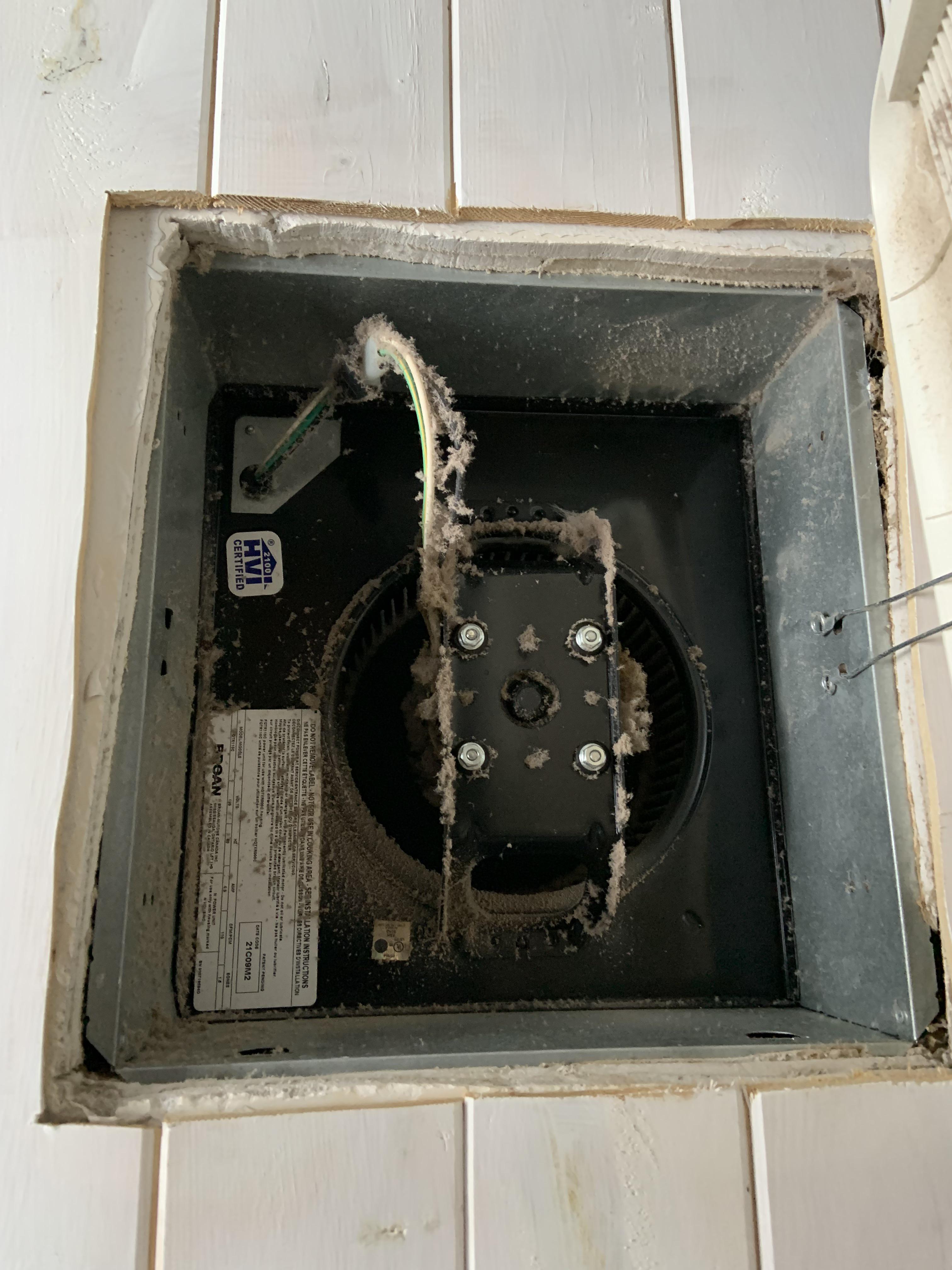 How to install a new bathroom fan that is about 1” smaller in length